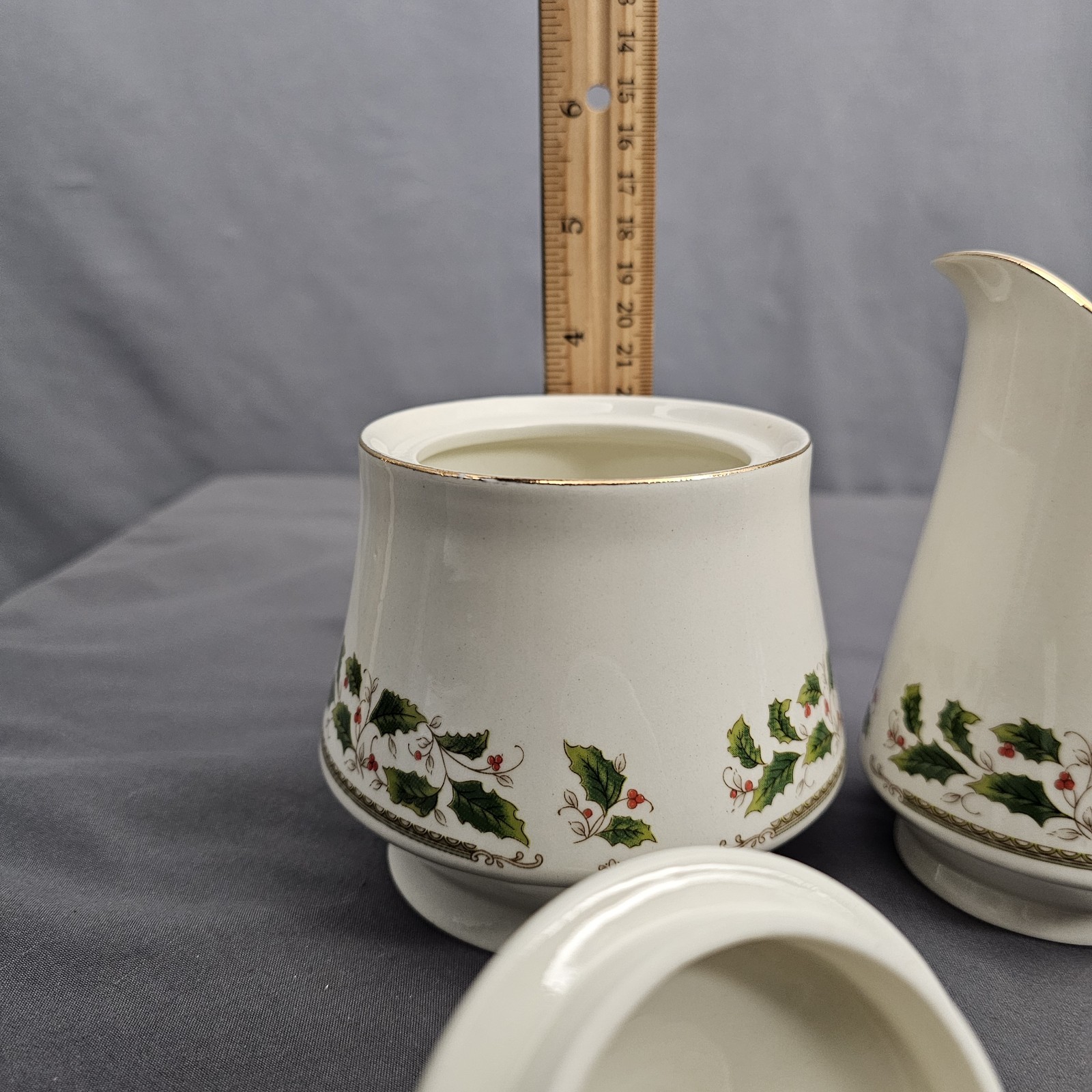 Holly Holiday Home for the Holidays Sugar and Creamer Set Christmas