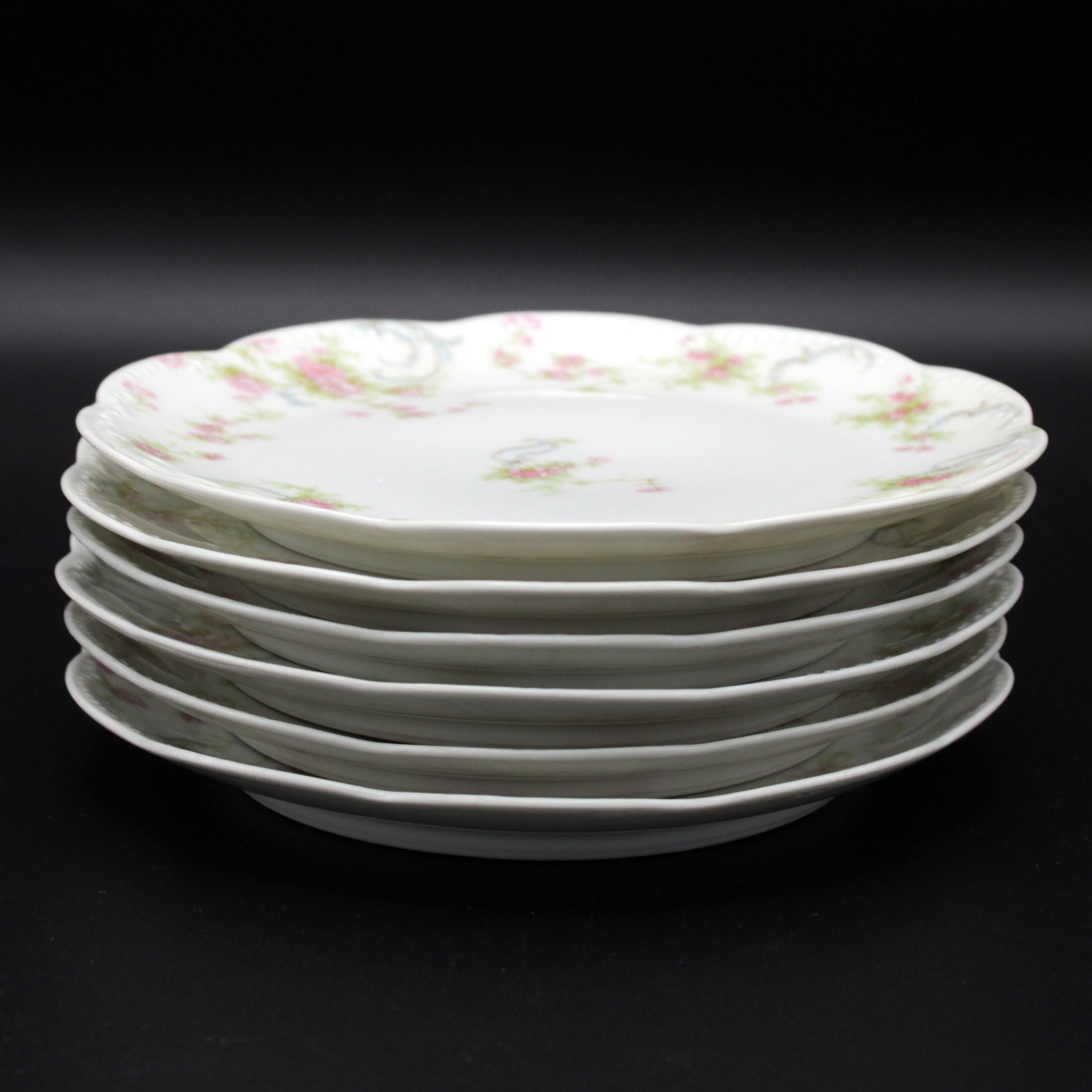 Haviland Limoges Princess Coupe Bread Plates Set, Antique Schleiger 57B, 6 1/4″