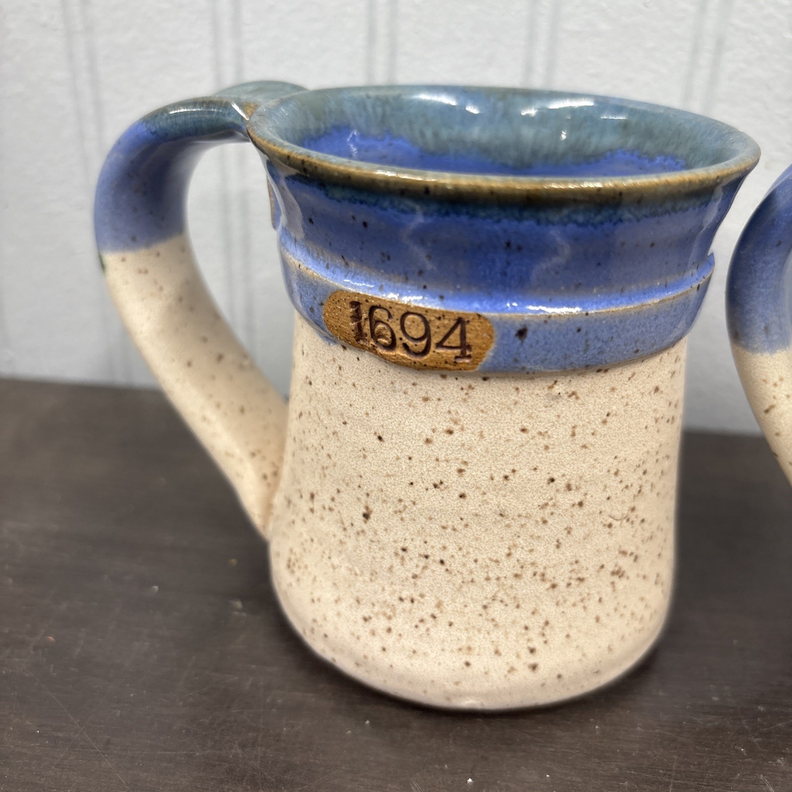 Vintage The Annapolis Pottery 1694 Maryland 15oz Mug Stamped Set Of 2