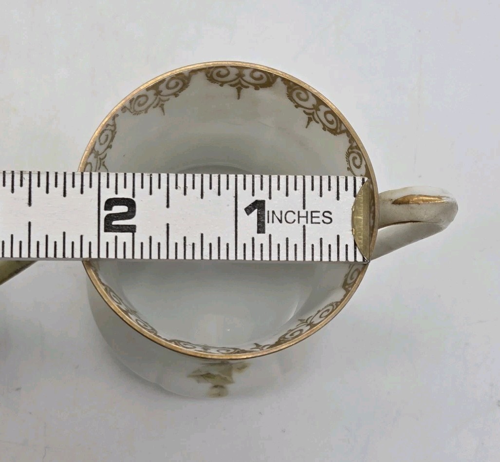 RS PRUSSIA Small Coffee Chocolate Demitasse Cup 3″ Foxglove Set of 3 Antique