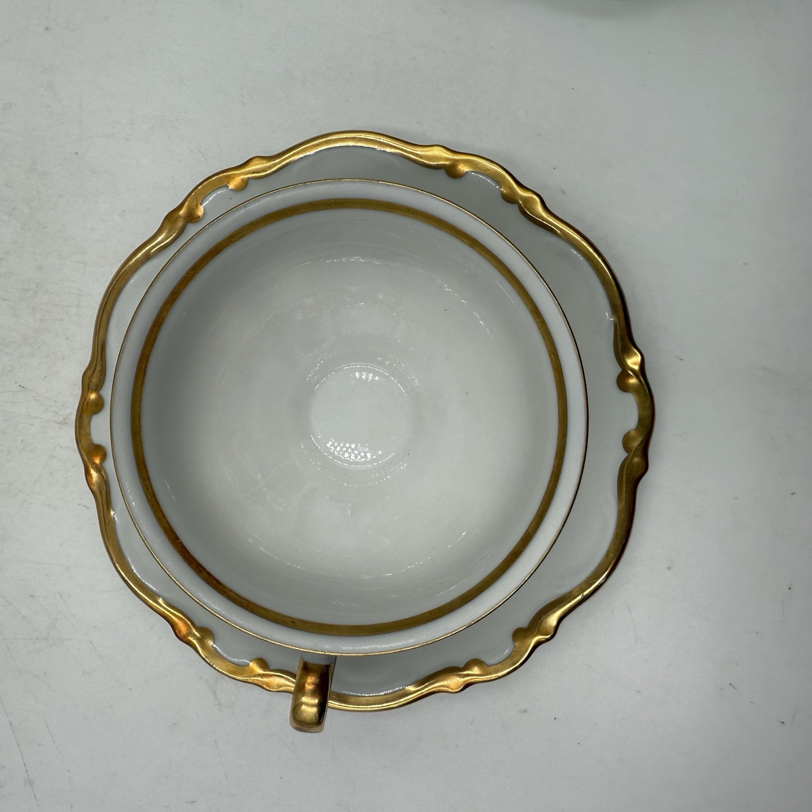 Mitterteich Bavaria Golden Lark Tea Coffee Cups Saucers Set of 3 Made in Germany