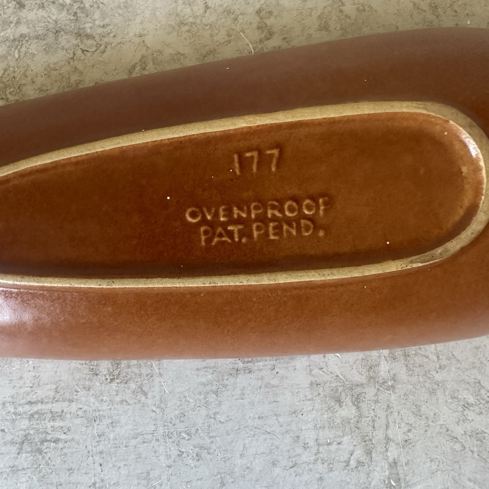 Roseville Raymor Celery Olive Dish #177 Serving Tray Pumpkin Terracotta 15.5”