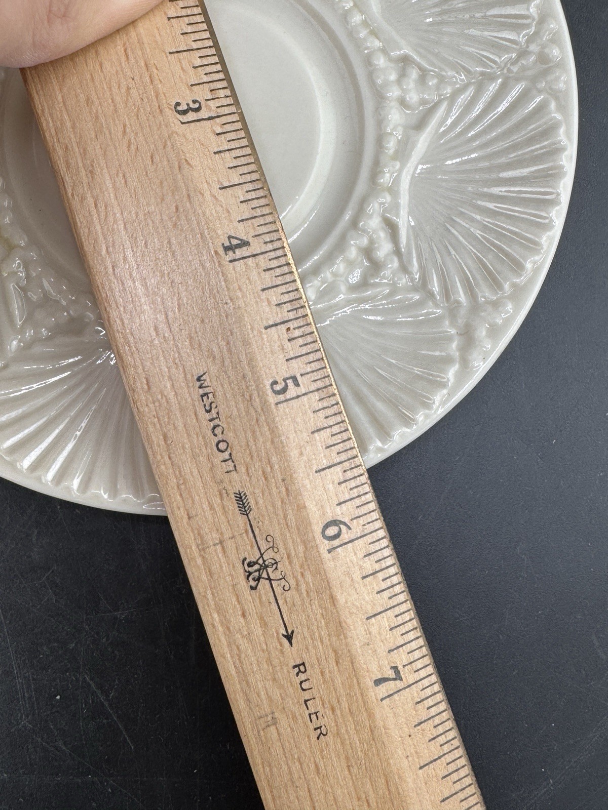 Belleek New Shell White Saucer 2nd Black Mark Excellent