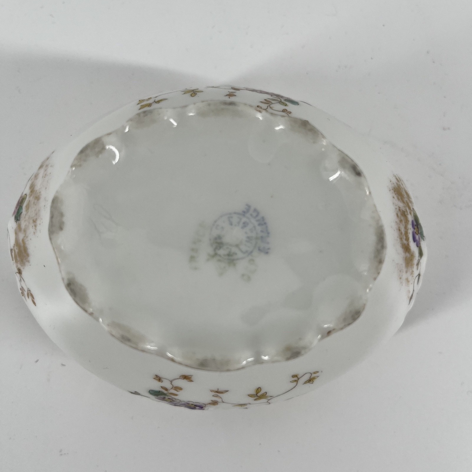 Vintage/Antique Limoges France White Bowl Pink Flowers Made in France