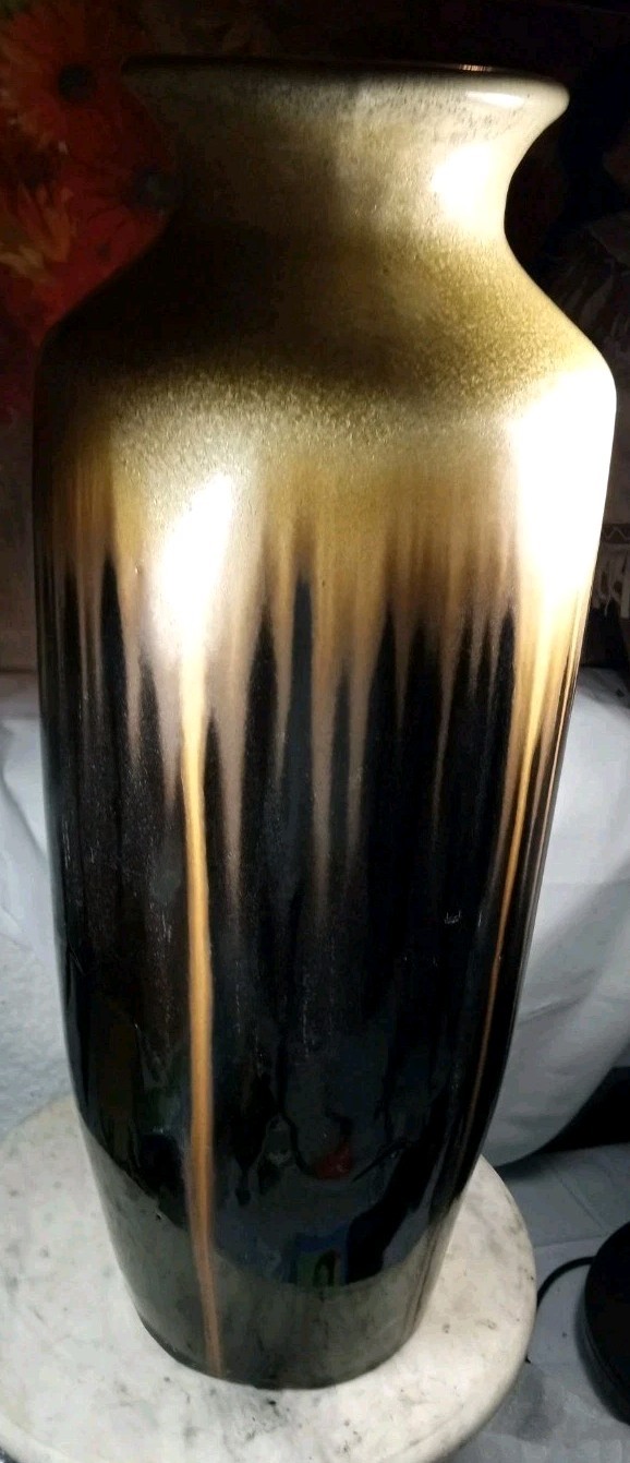 Mid century modern drip glaze vase
