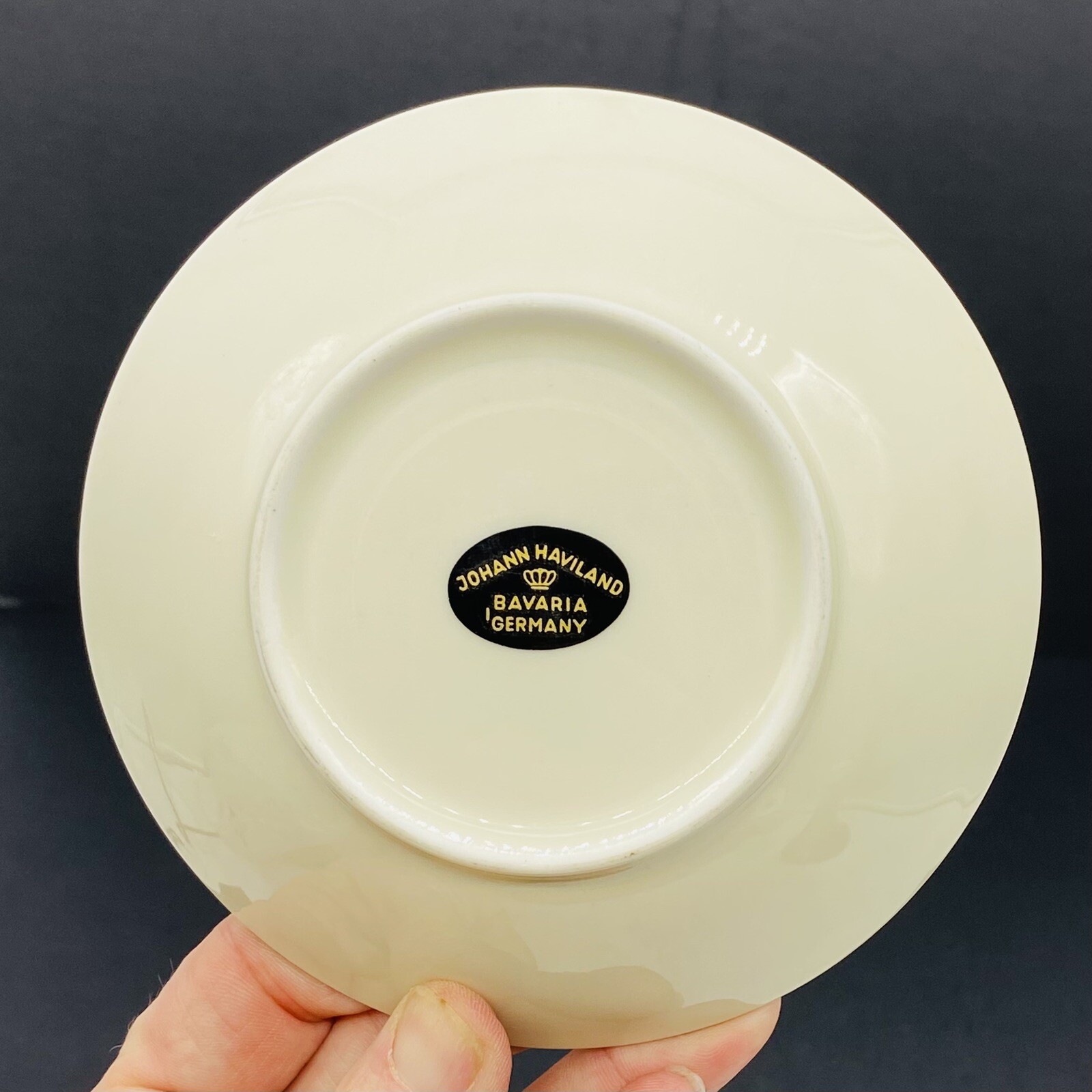 VTG Johann Haviland Bavaria Berry Bowls (2) White Blue Flowers Platinum Trim