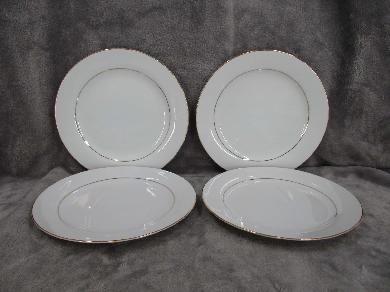 Sakura White Gold Rim Salad Bread Plates Set 4pc Formal Dining Serving Dishware