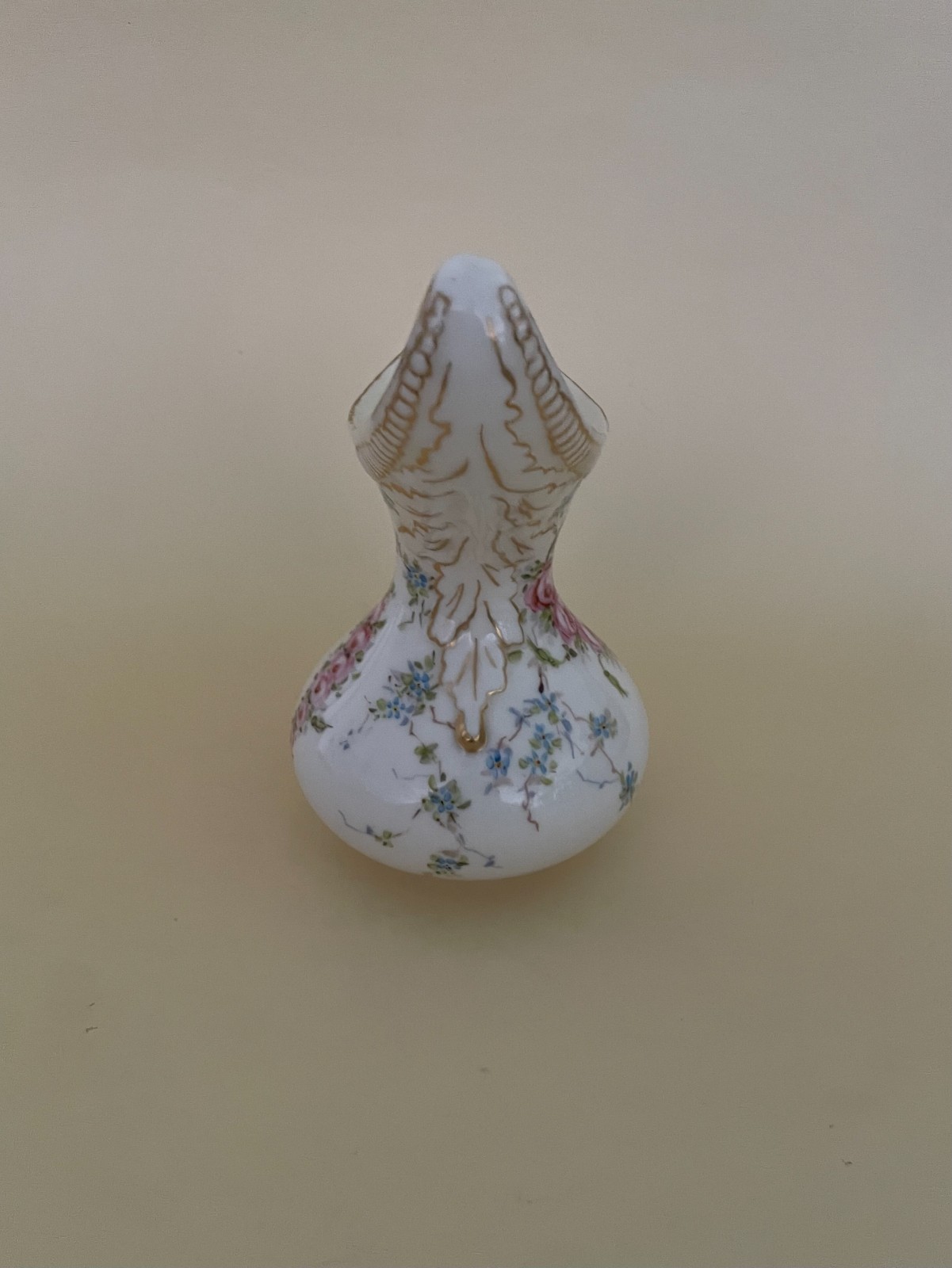 Antique Ceramic Art Company CAC American Belleek Floral Roses and Gilt Creamer