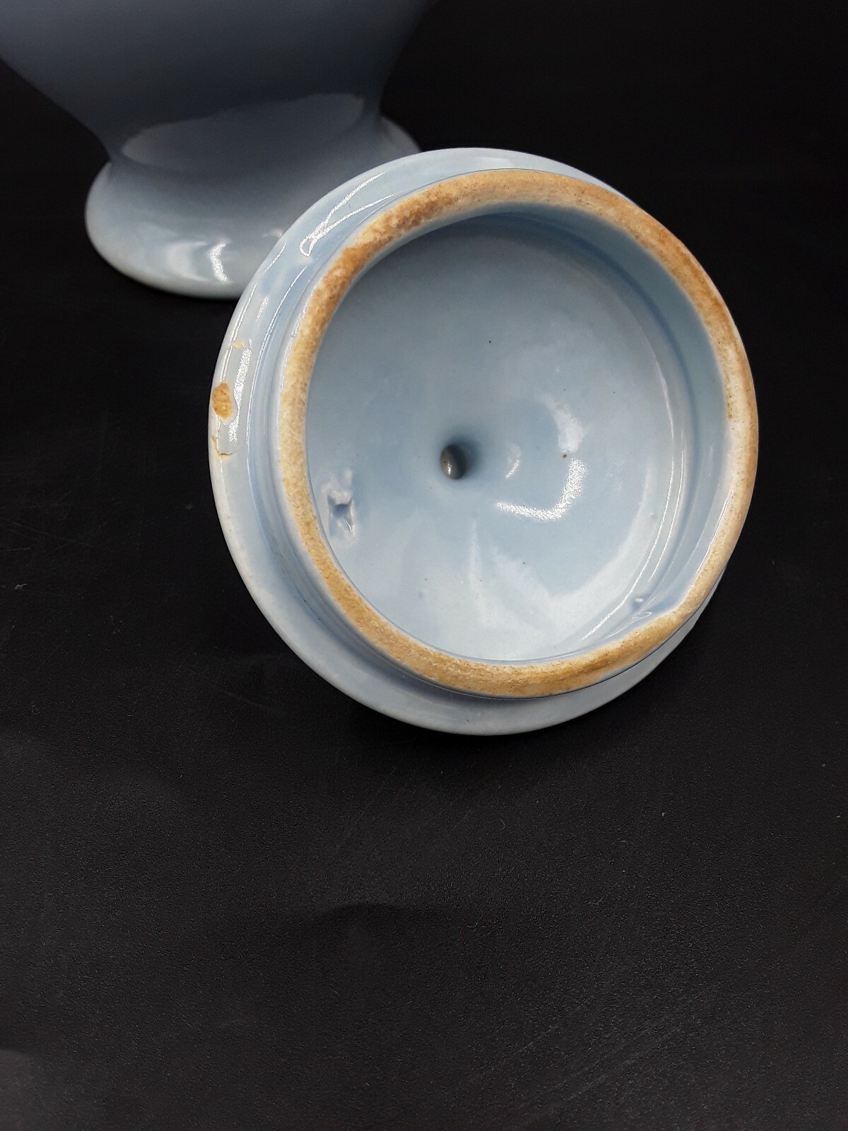 Del Coronado California Pottery Blue Hollydale Grape Sugar Bowl