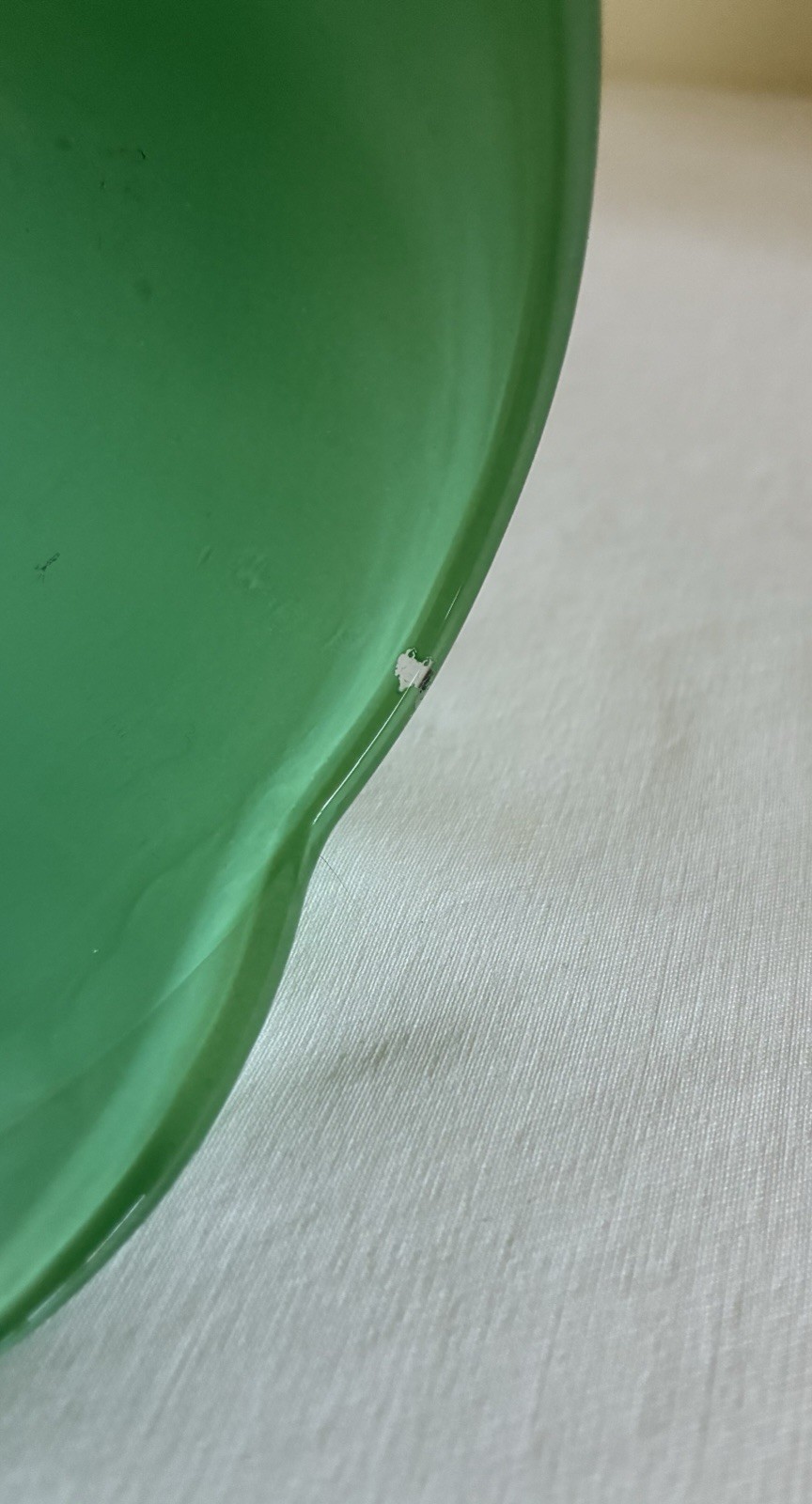Vintage Hazel Atlas Platonite Green Jadeite Style Milk Glass Creamer 1940’s