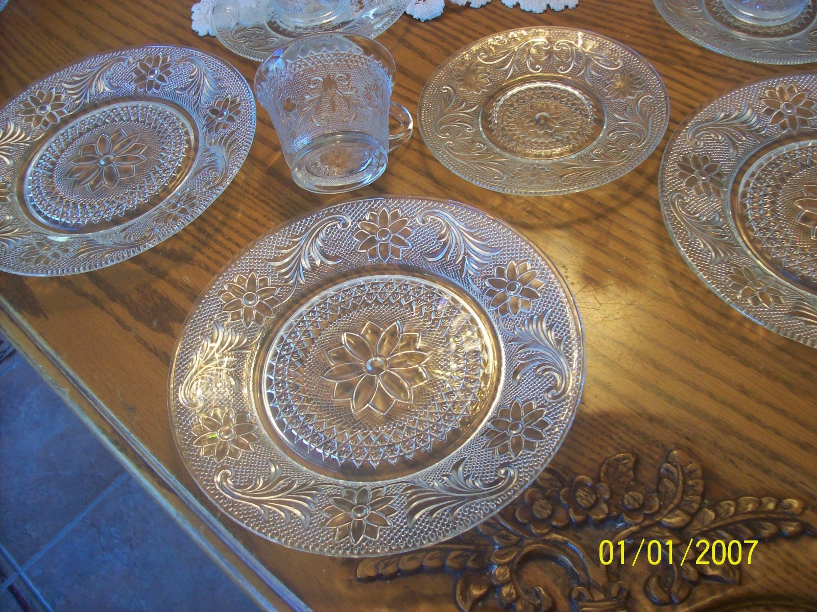 Tiara Sandwich Pattern By Indiana Glass Clear 47 Piece Grouping Luncheon Snack