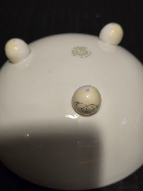 Vintage Noritake Japan 4.25″ Three Footed Hand Painted Roses Bowl with Spoon
