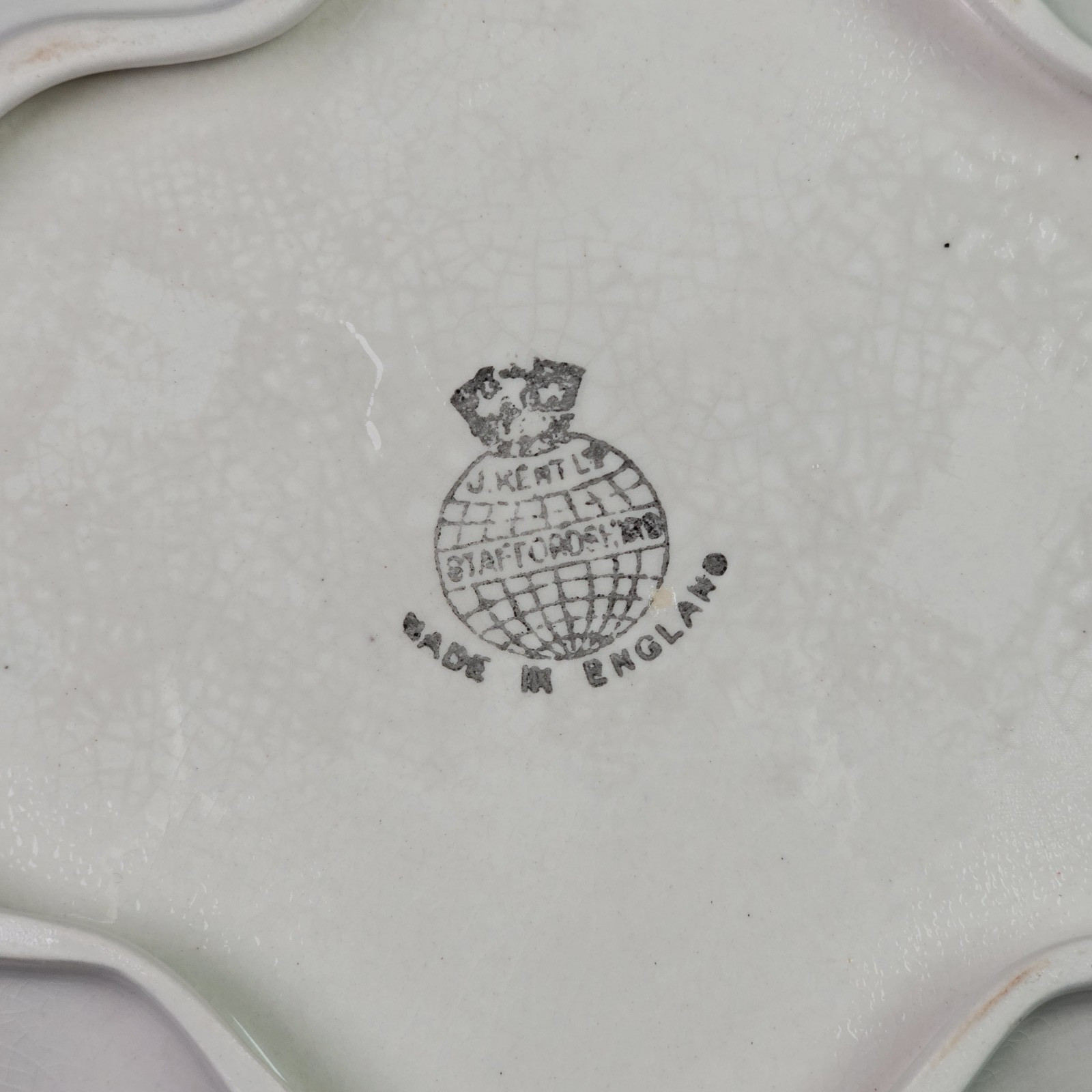 VTG James Kent Old Foley Scalloped Porcelain Dish Pink Rose Gold Trim England