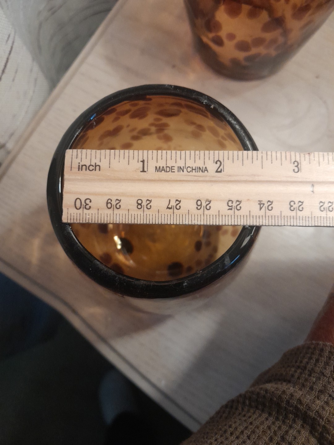 2 Vintage Hand Blown Tortoise-Shell Wine Glass Thick Glass 5 1/2 Inches Height