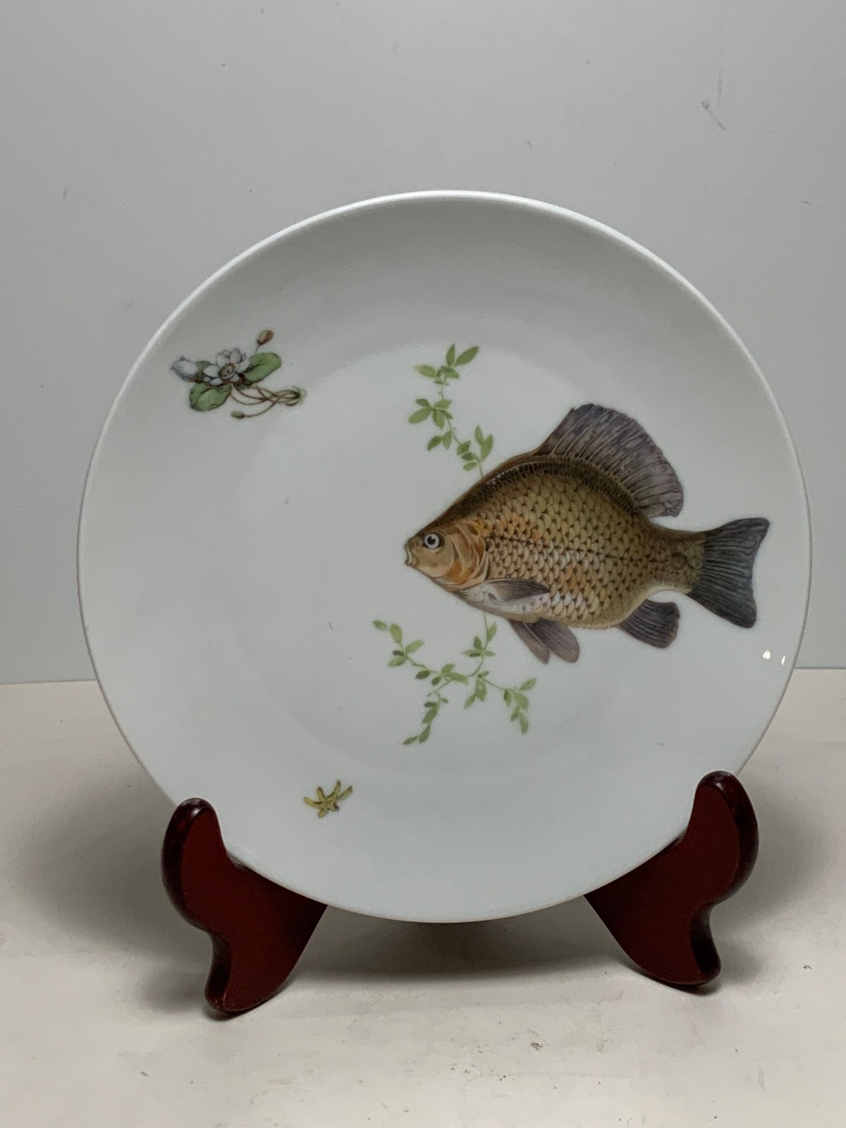 Set of 2 Vintage Bareuther Waldsassen Germany Fish Salad Plates 7.75 in.