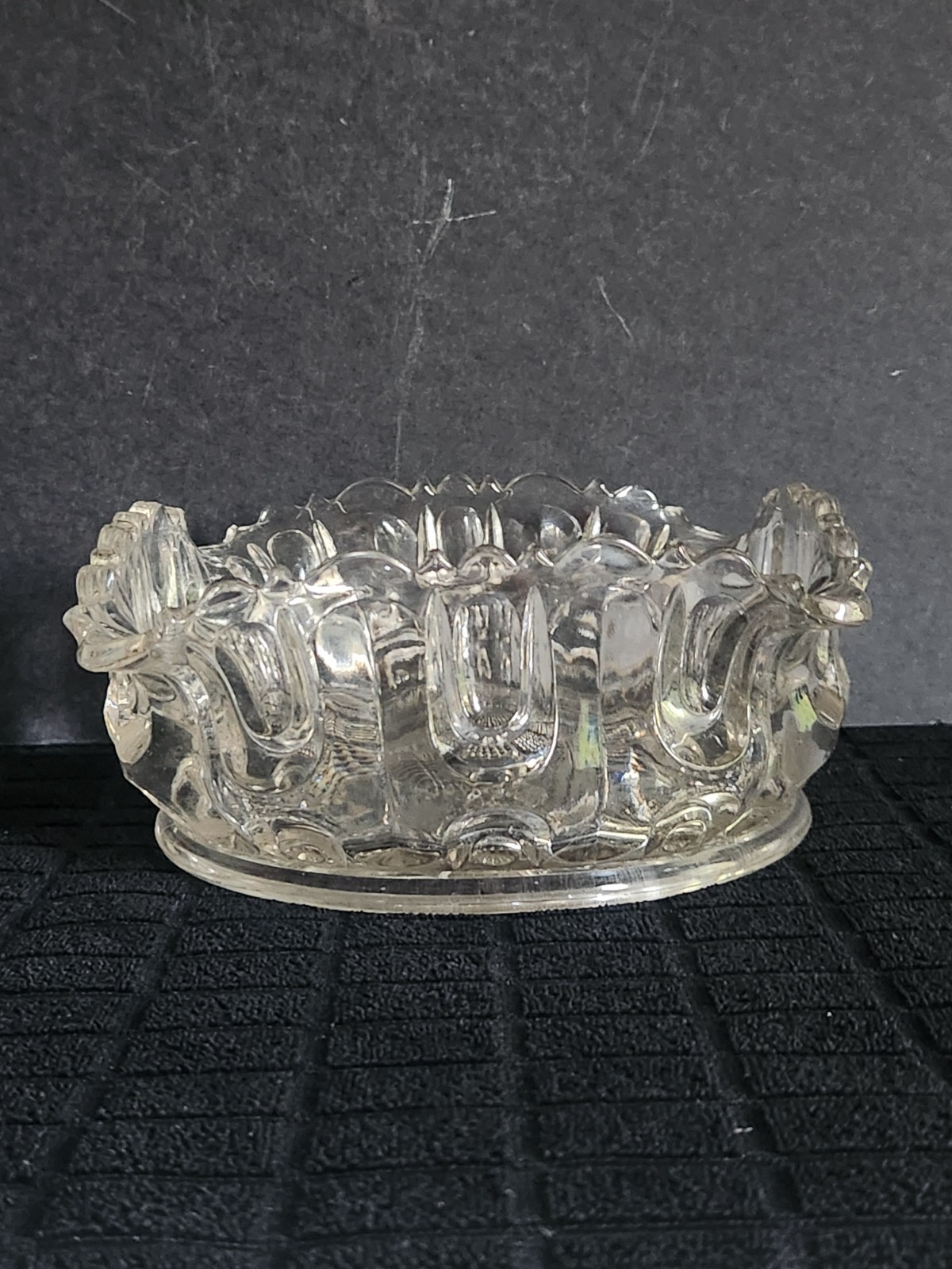 Vintage Clear Glass Bowl or Deep Dish with Fluted Top • 6¼”×6¼”×2⅞”