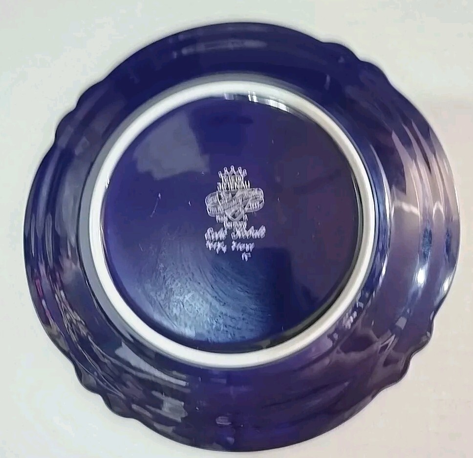 Vintage German JLMENAU Graf Von Henneberg Echt Kobalt 7 1/2″ Bread Plate Serving