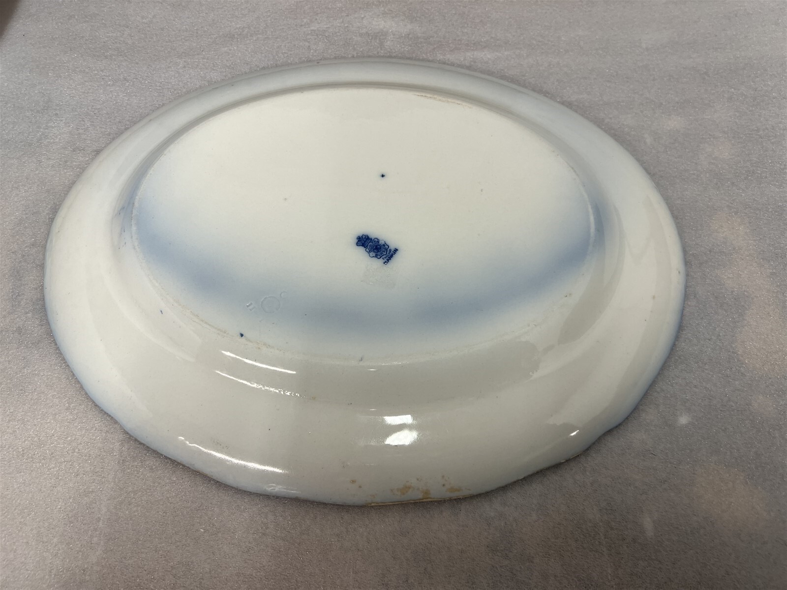 Antique Large 17-3/4″ Doulton Nankin FLOW BLUE Platter