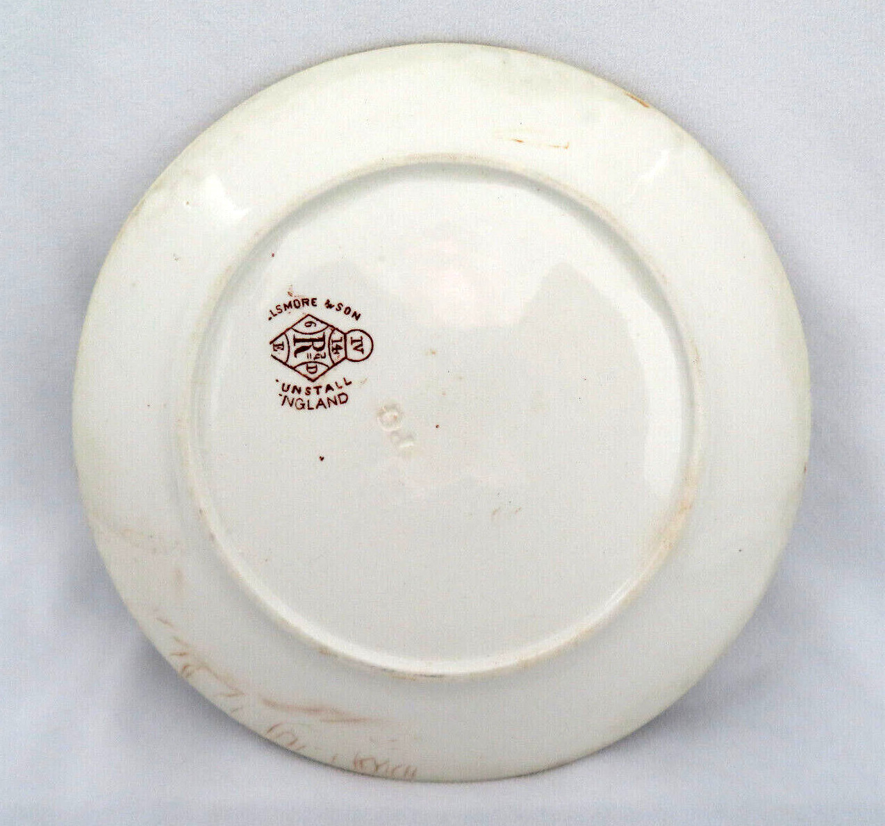 Antique Elsmore Staffordshire England Aesthetic Brown Transfer Ware Salad Plate