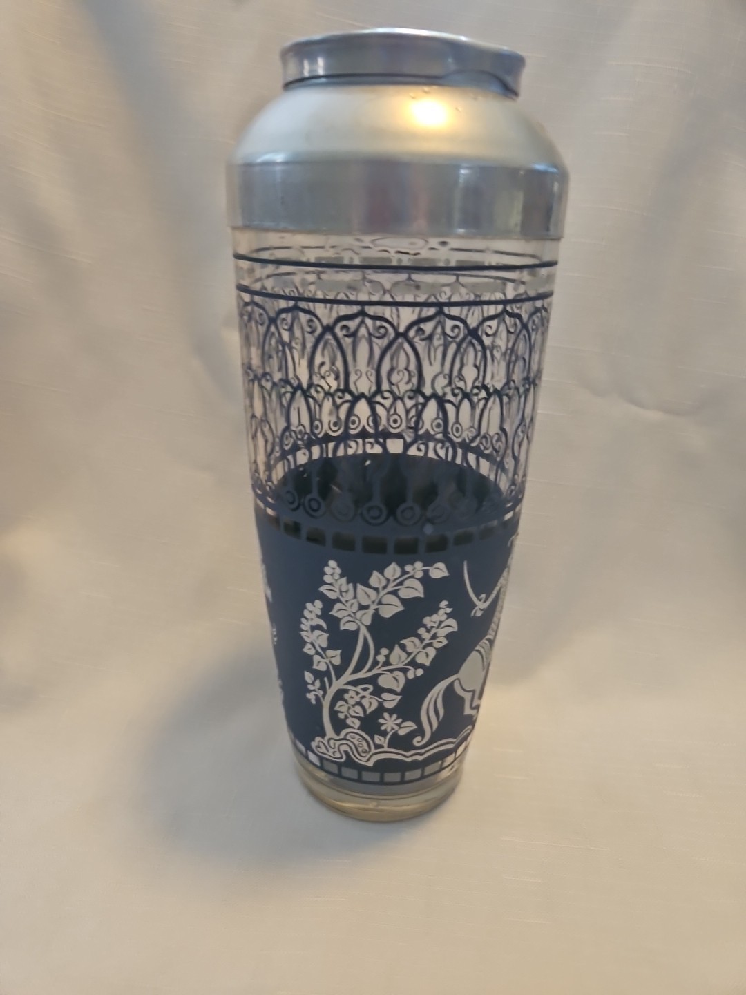 Jeannette Wedgwood GRECIAN Blue Hellenic Greek Roman Jasperware Cocktail SHAKER