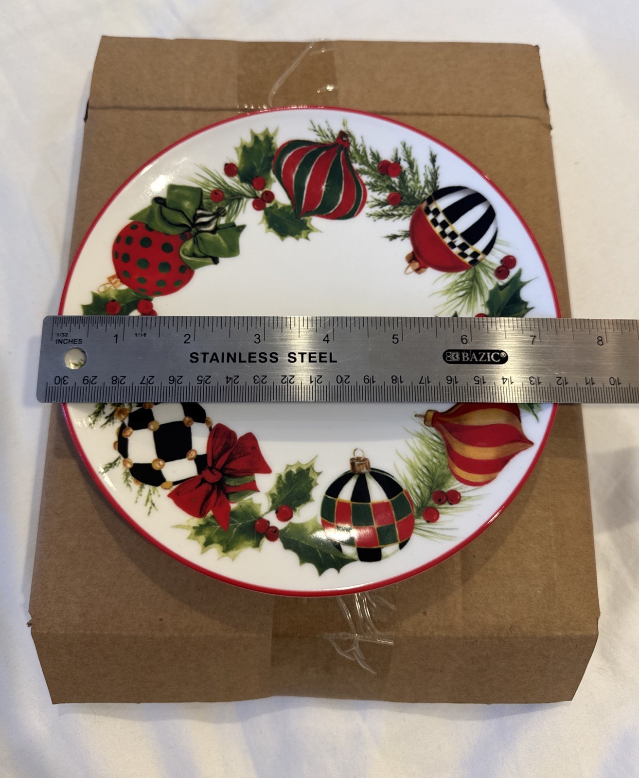 Mackenzie Childs Deck the Halls Salad/Dessert Plate 7.5”