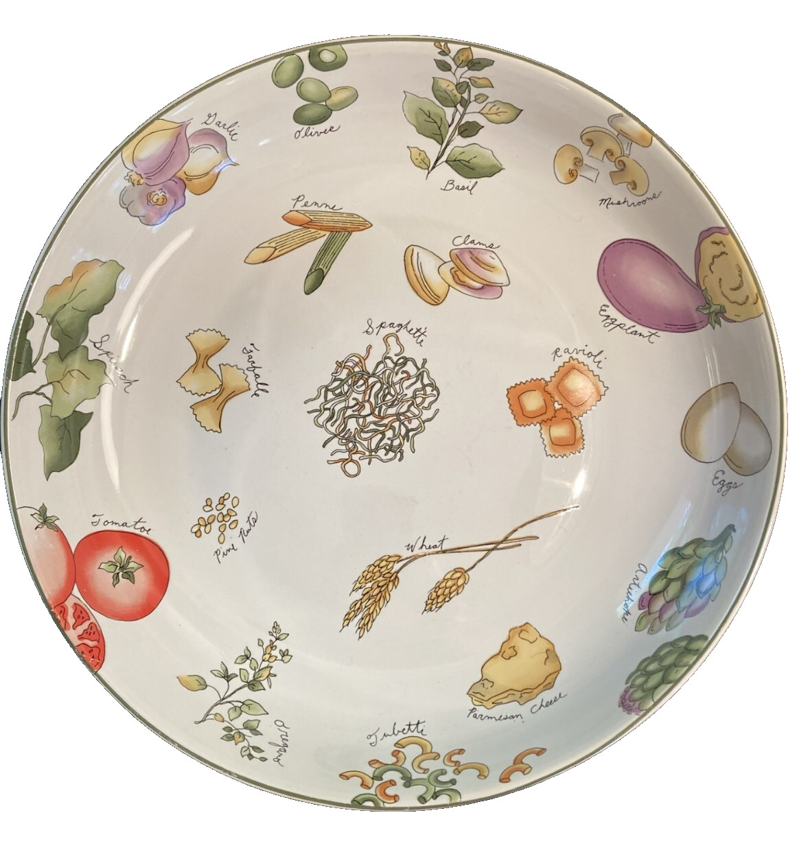 FURIO Pasta Ingredients Serving Bowl, H082/25, 11 3/4 in Diameter, Preowned, EUC