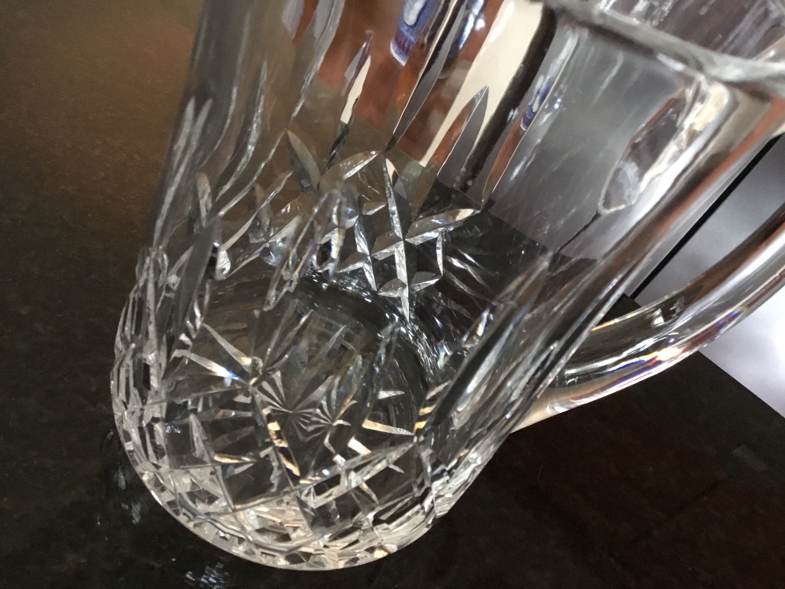 SIGNED Waterford Crystal LISMORE Pitcher Iconic Diamond Cut, Ireland 32oz