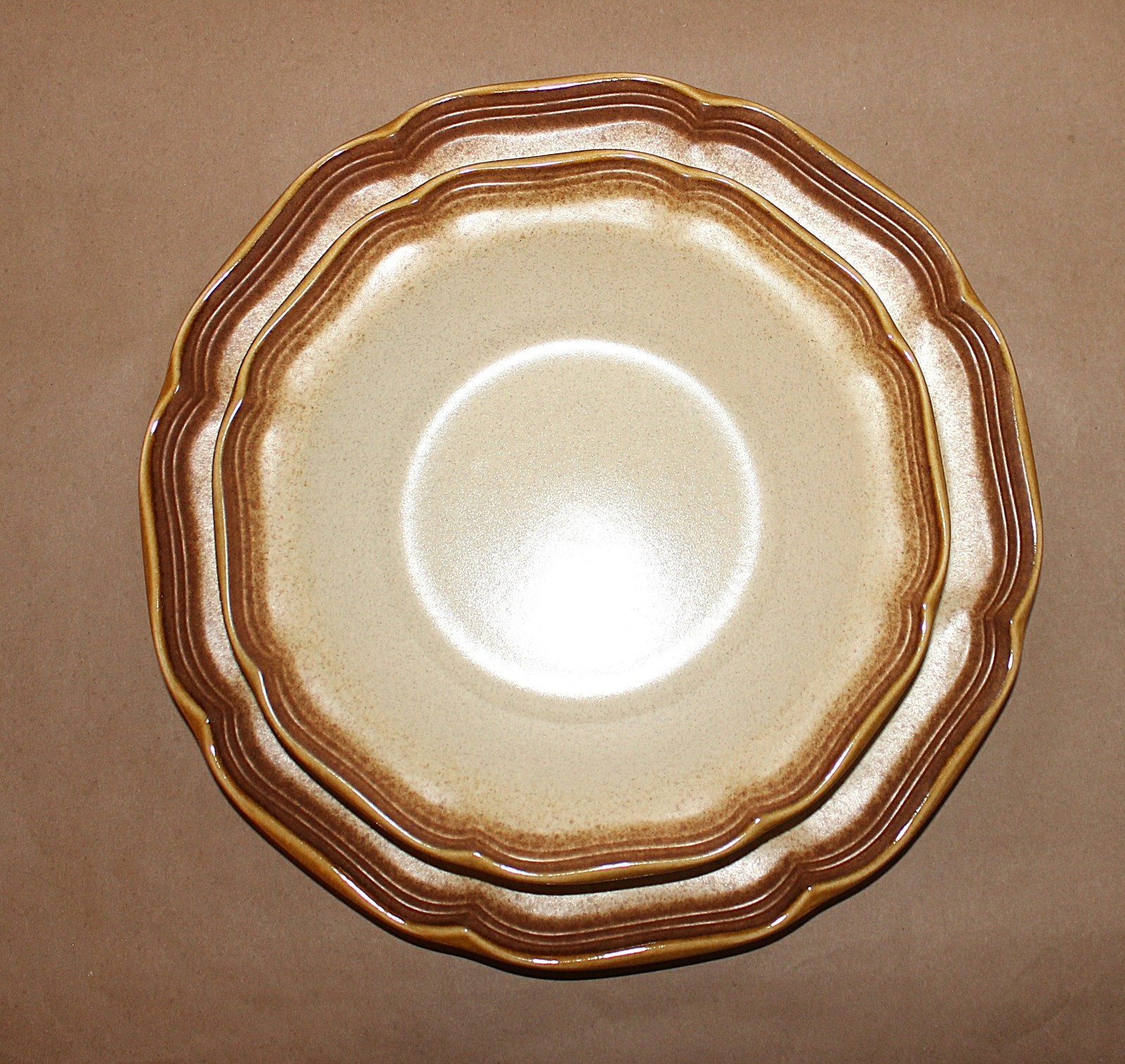 Mikasa Whole Wheat E800 Stoneware Serving Platter 12.5″ & Serving Veg Bowl 9.75″