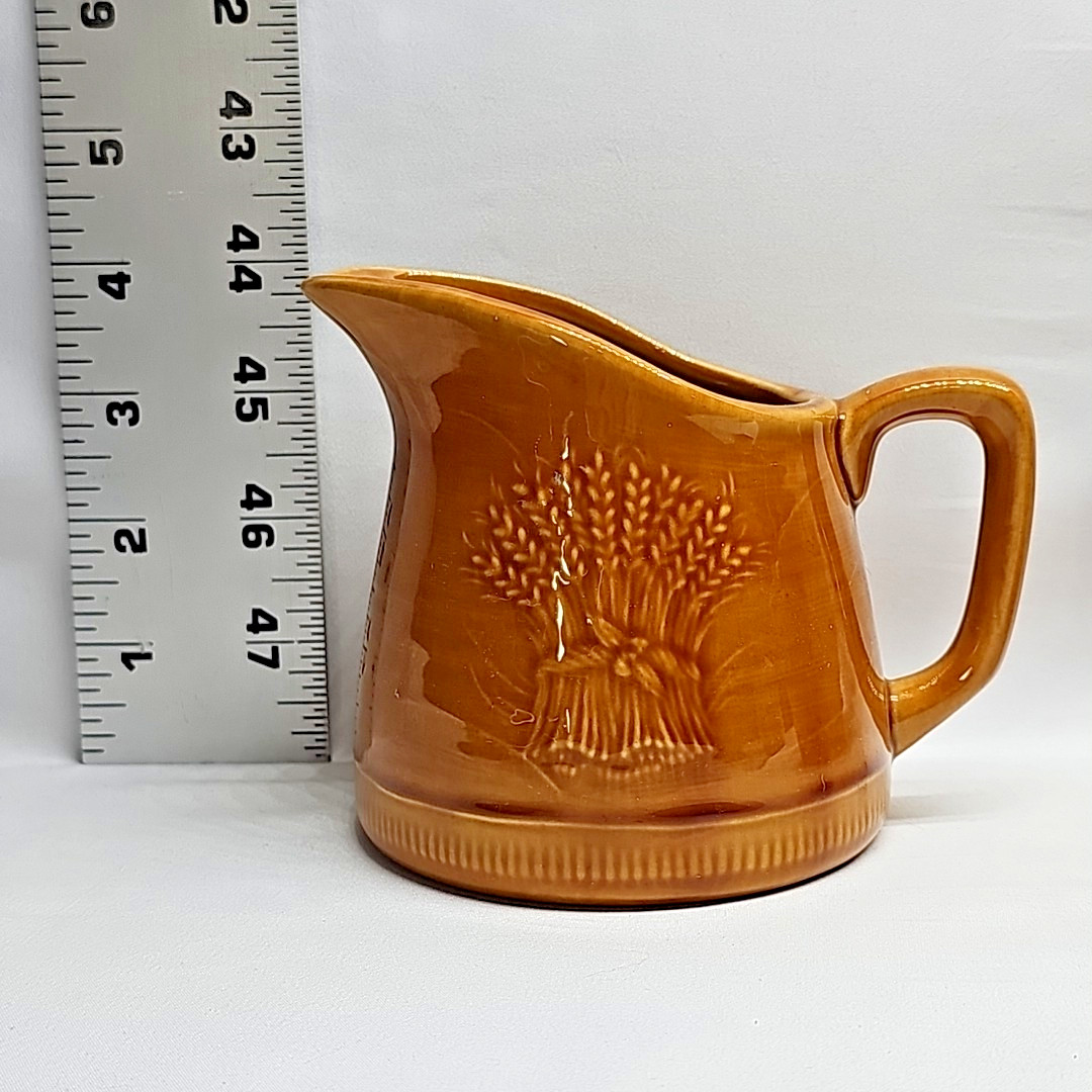 Franciscan BROWN WHEAT PATTERN Creamer and Sugar w/Lid & 2 Scoops CALIFORNIA