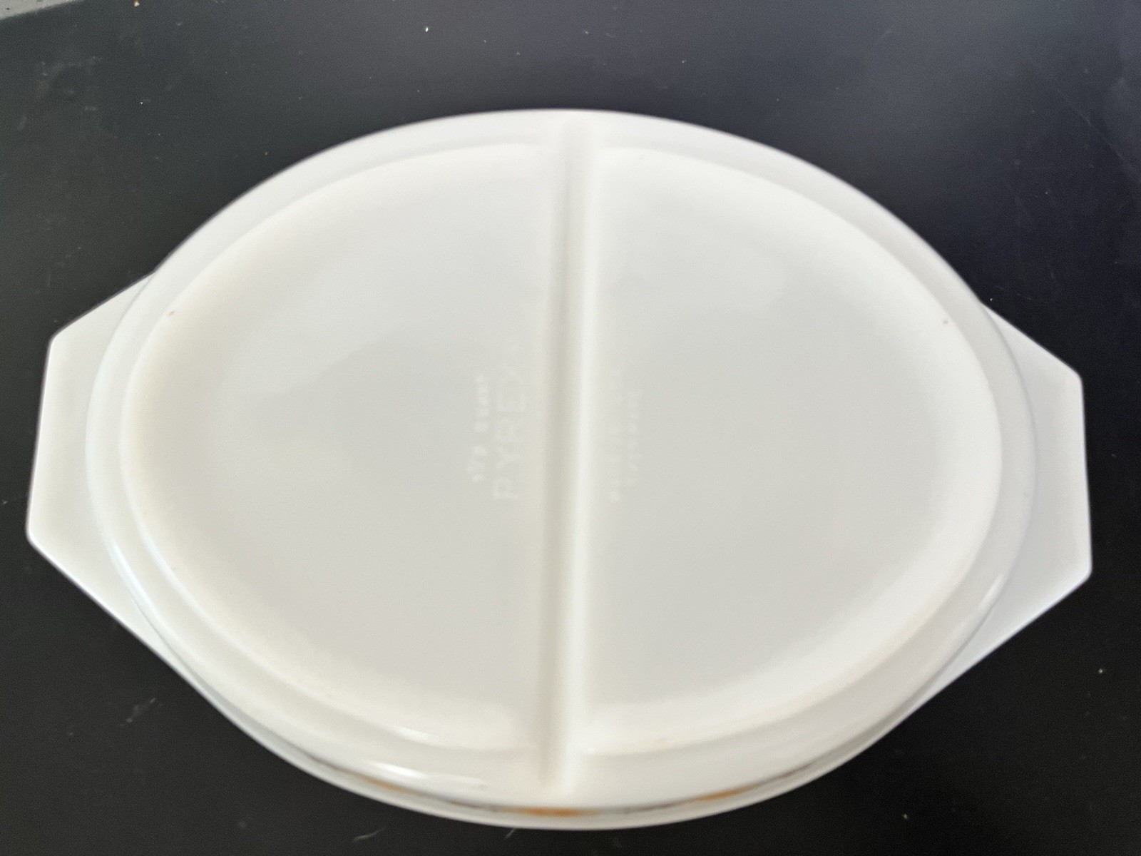 Vintage Pyrex Town & Country 1 1/2 Quart Divided Casserole Dish & Lid Orange