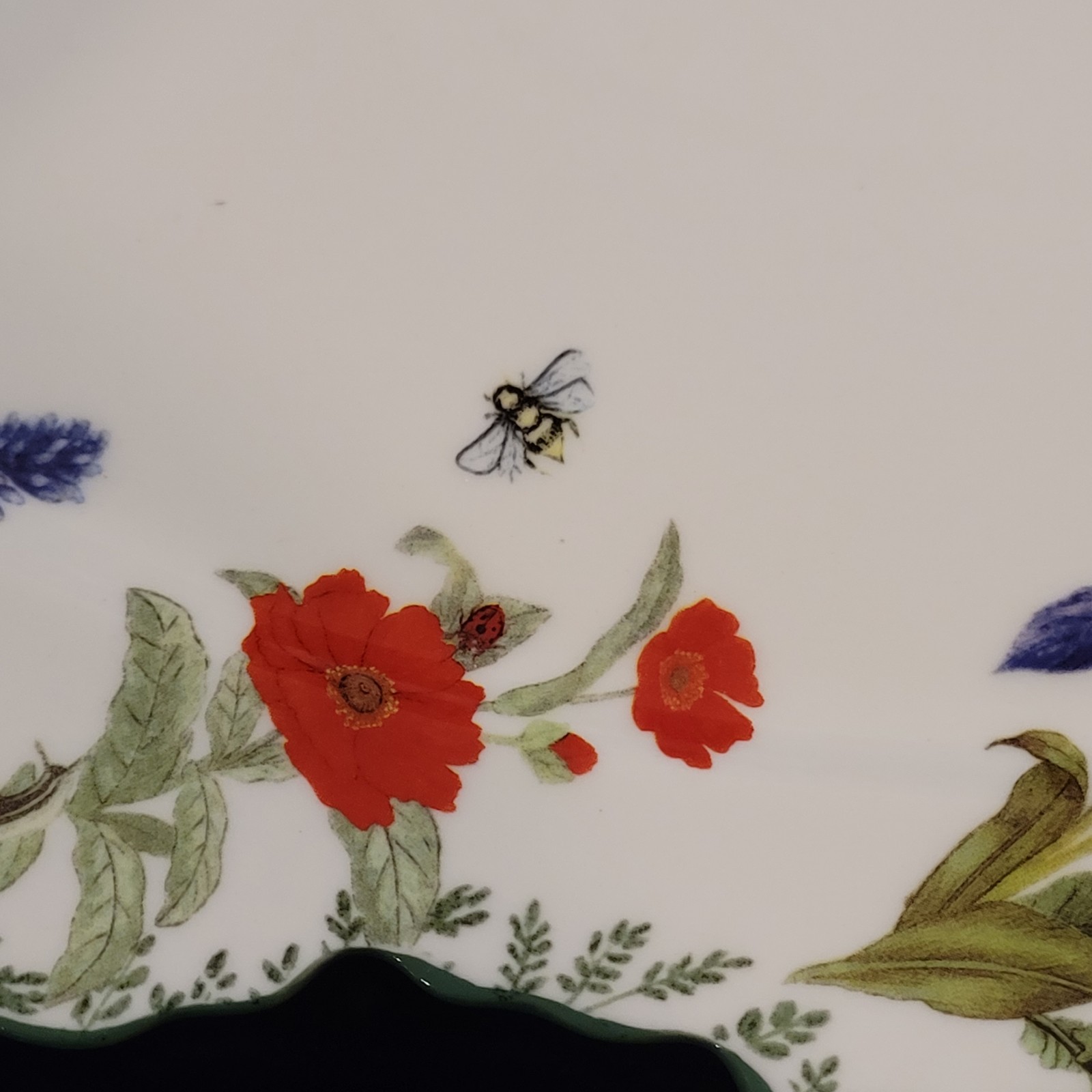 Anthropologie Eden Stoneware Platter – Floral and Insects – Ants, Firefly, Bee..