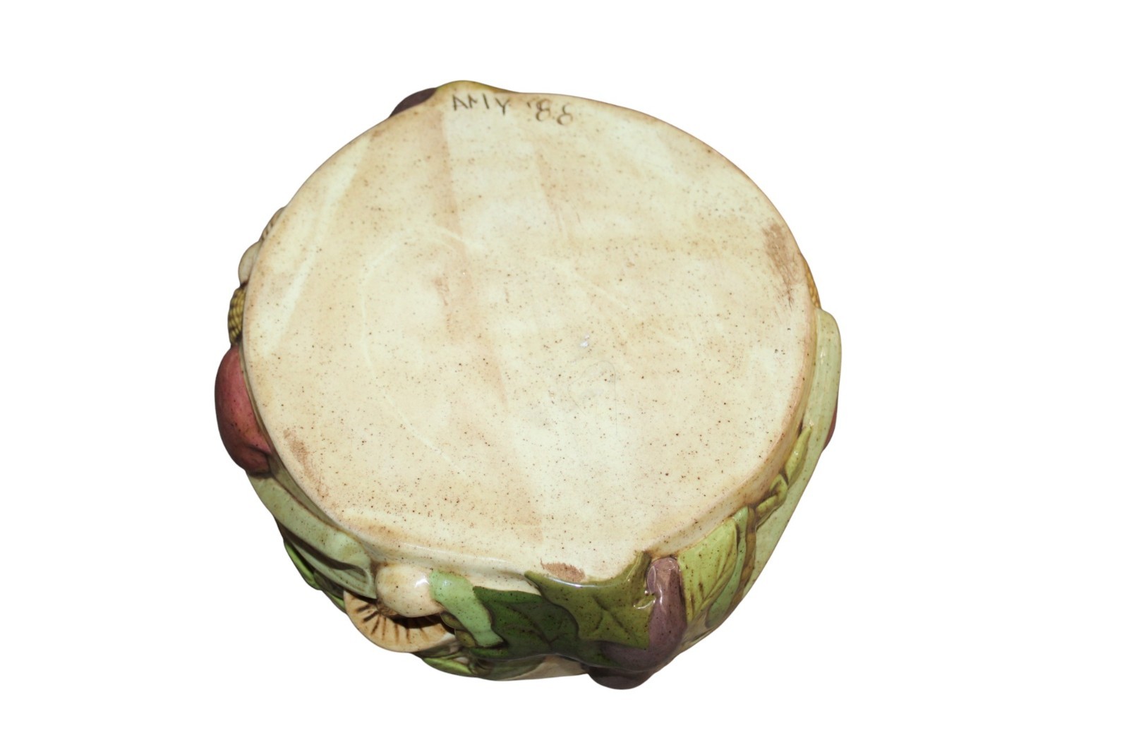 Vintage Hand Painted Ceramic Vegetable 7.5″ Covered Dish Mushroom Corn Carrot