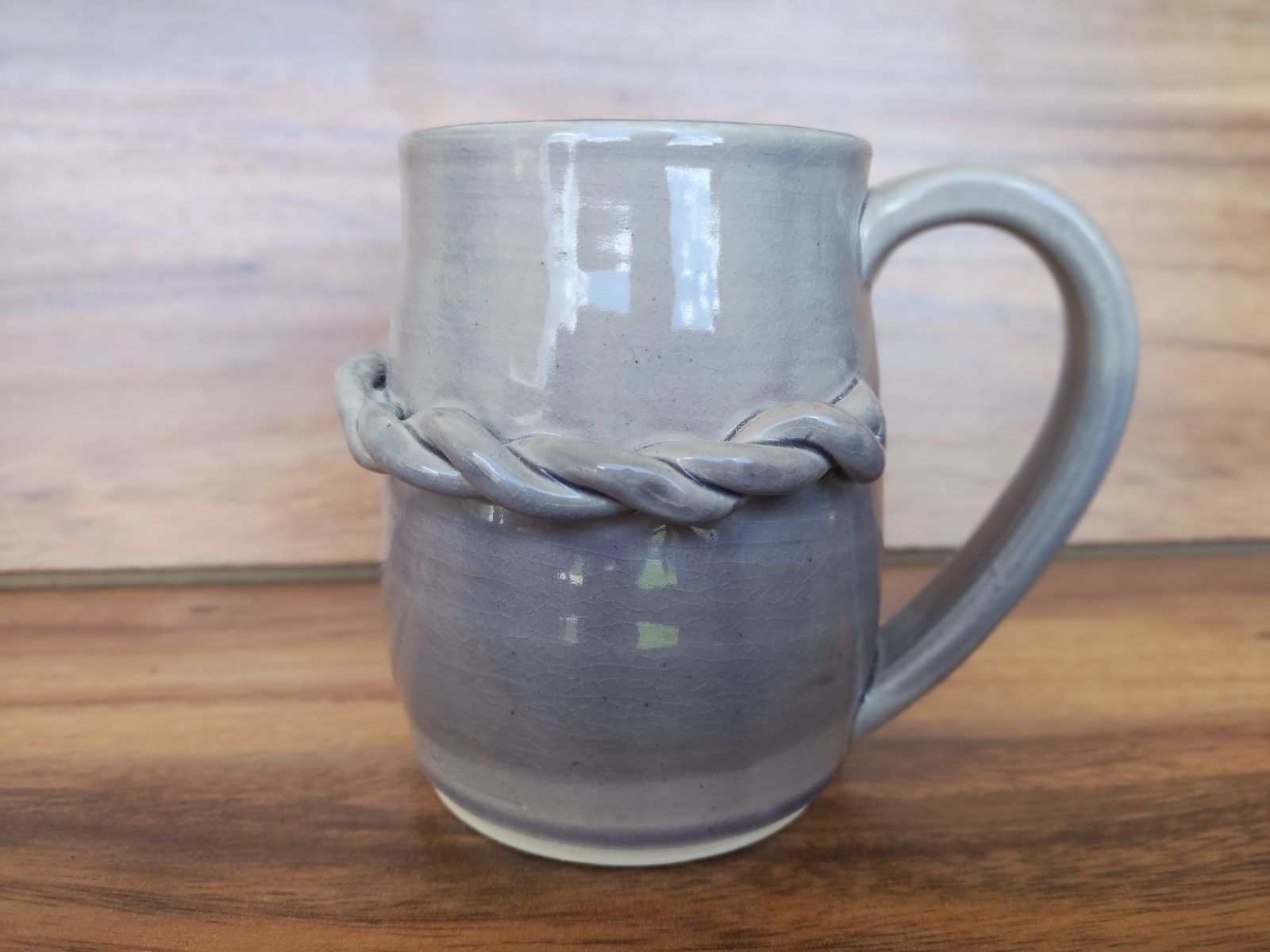 Unique Handmade Artisan Placenta Ceramic 15 oz Lavender Mug