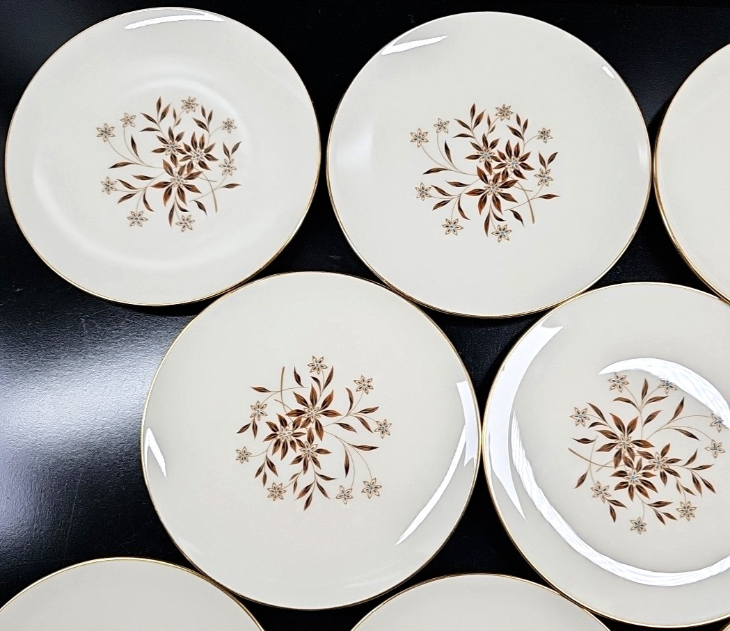 8 Lenox Starlight Salad Plate Set Vintage Flower Elegant Dining Dishes Retro Lot