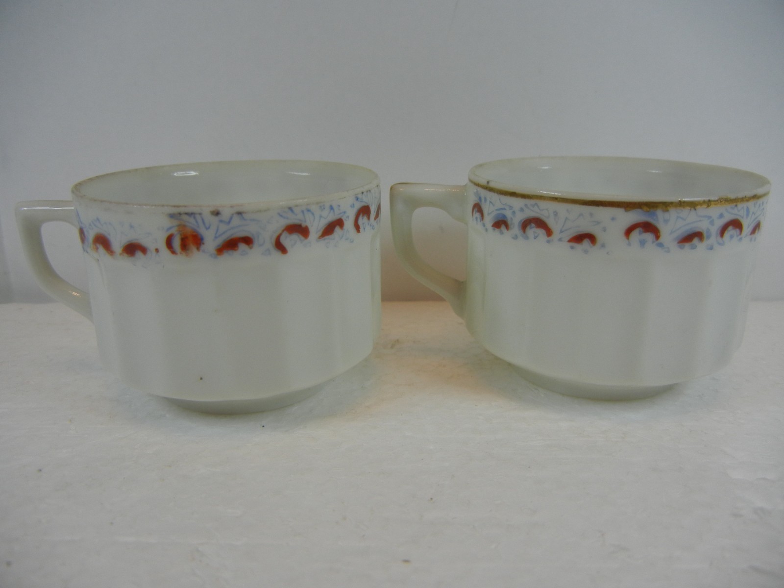 2 Vintage Demitasse Cups Made in Occupied Japan Parian China White w Gold Trim