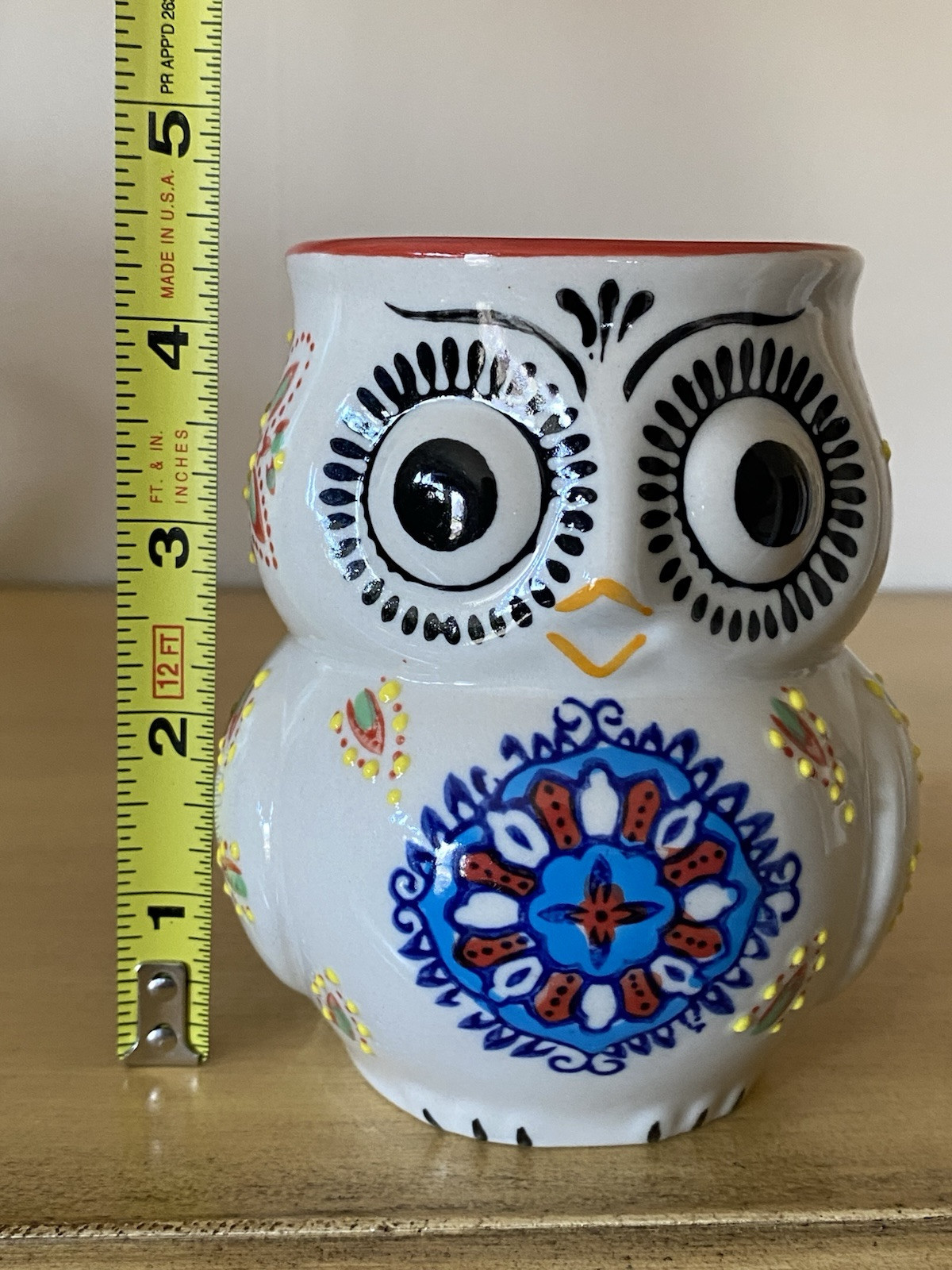 Yokohama Studios Hand Painted Owl Coffee Mug 3D Embossed 14oz