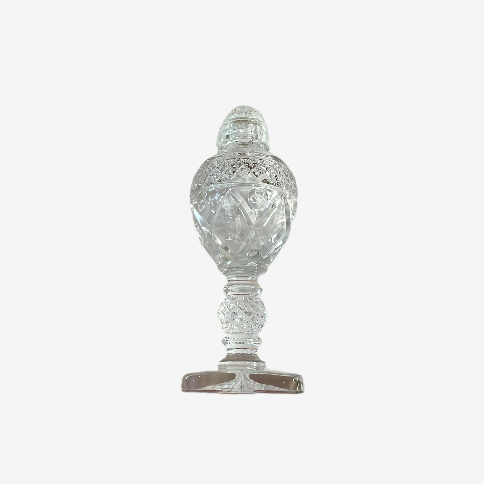Vintage Imperial Glass Co Cape Cod Tall Shaker Clear Pressed Glass Diamond Point