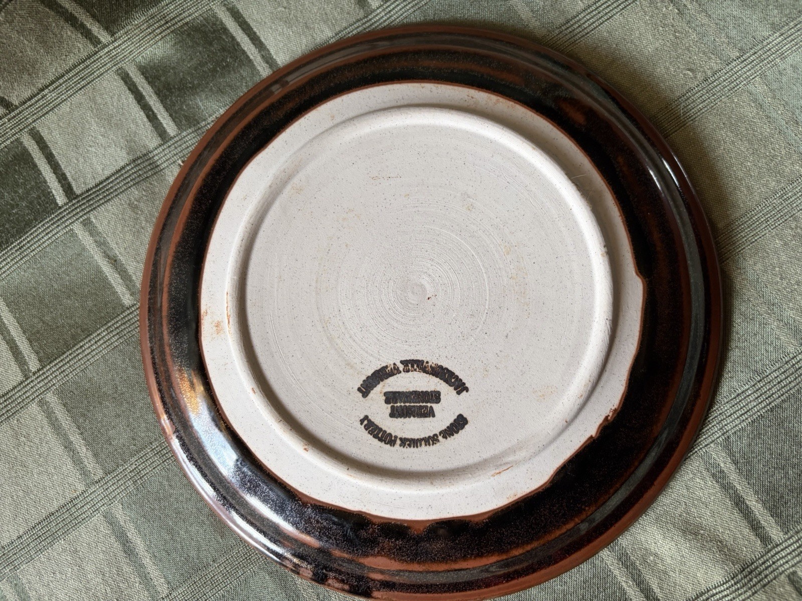 🌙Stone Soldier Pottery Jacksonville VT Glazed Studio Art Stoneware Plate 9 In
