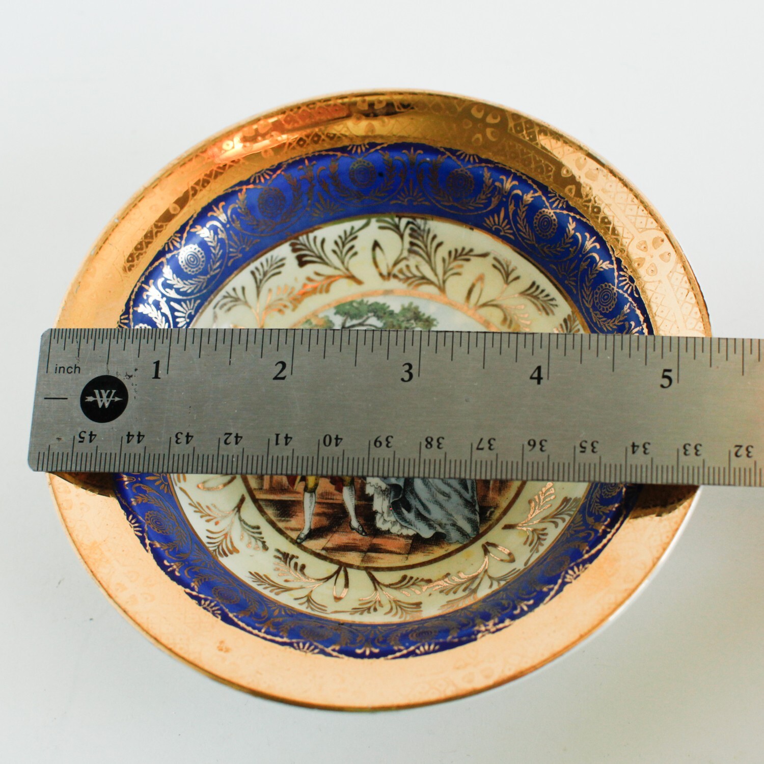 Vintage Bromley Victorian Blue 22K Gold Warranted Bowl