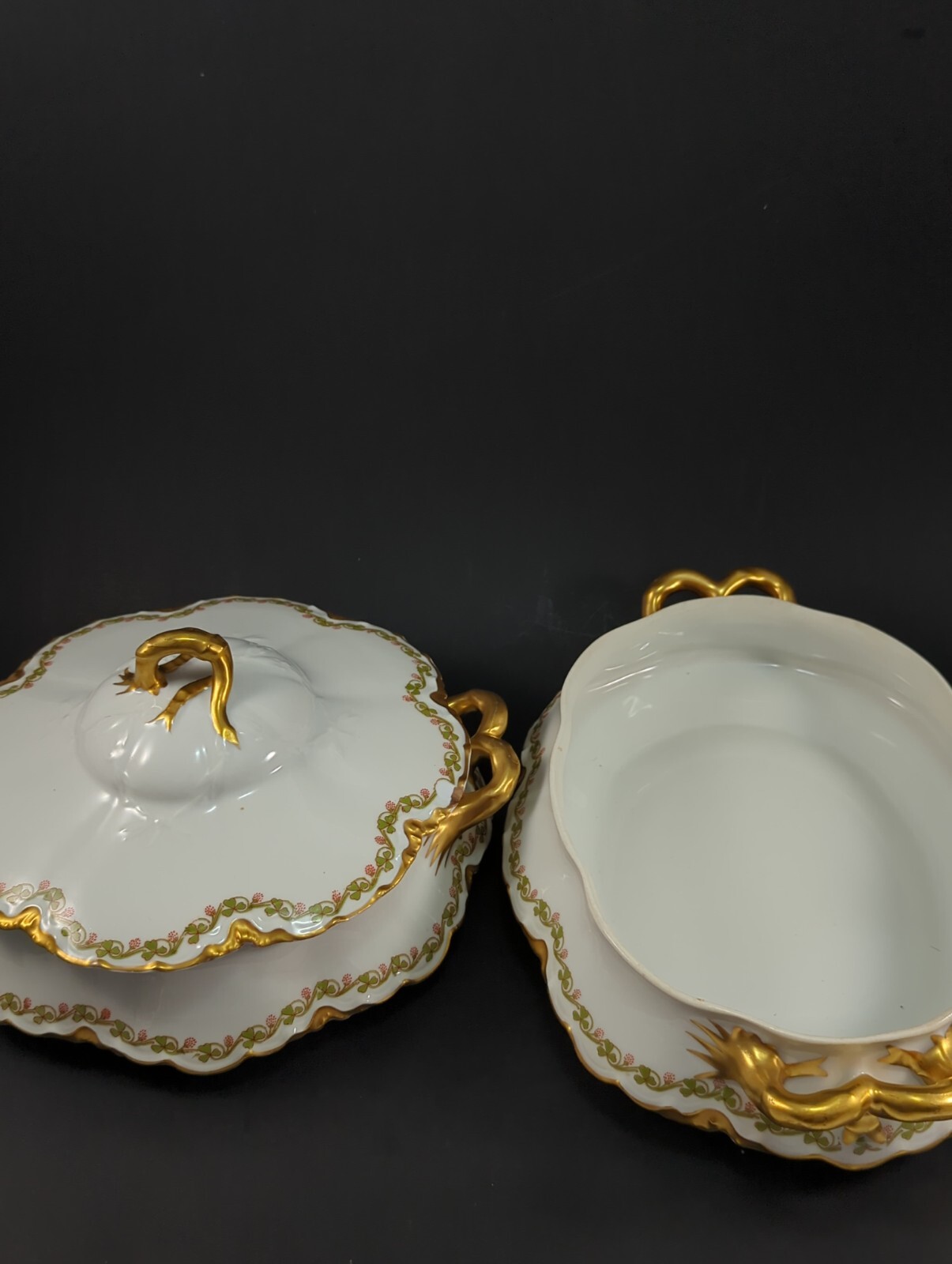 Rare Haviland Limoges Oval and Circular Serving Dishes plus one Circular lid.