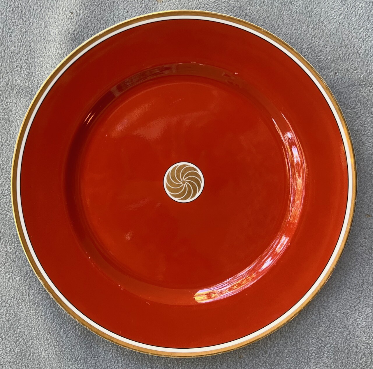 Fitz & Floyd Medallion d’Or Terra Cotta Large Round Platter Chop Plate