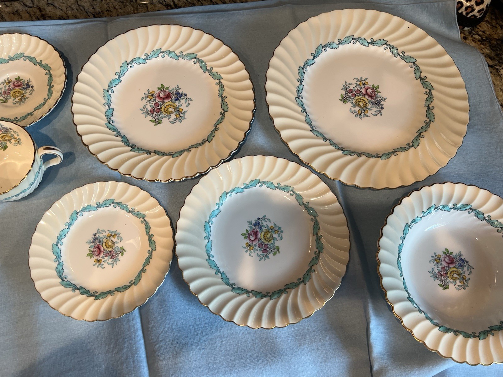 Minton Ardmore Bone China-12 (7 Piece) Place Settings + 15” Platter PICK UP ONLY