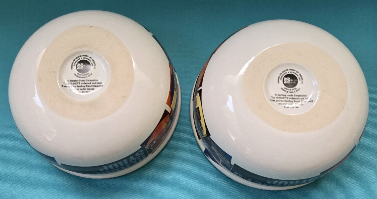 Houston Harvest Hershey’s Chocolate Syrup Ice Cream Bowls Ceramic Nostalgic