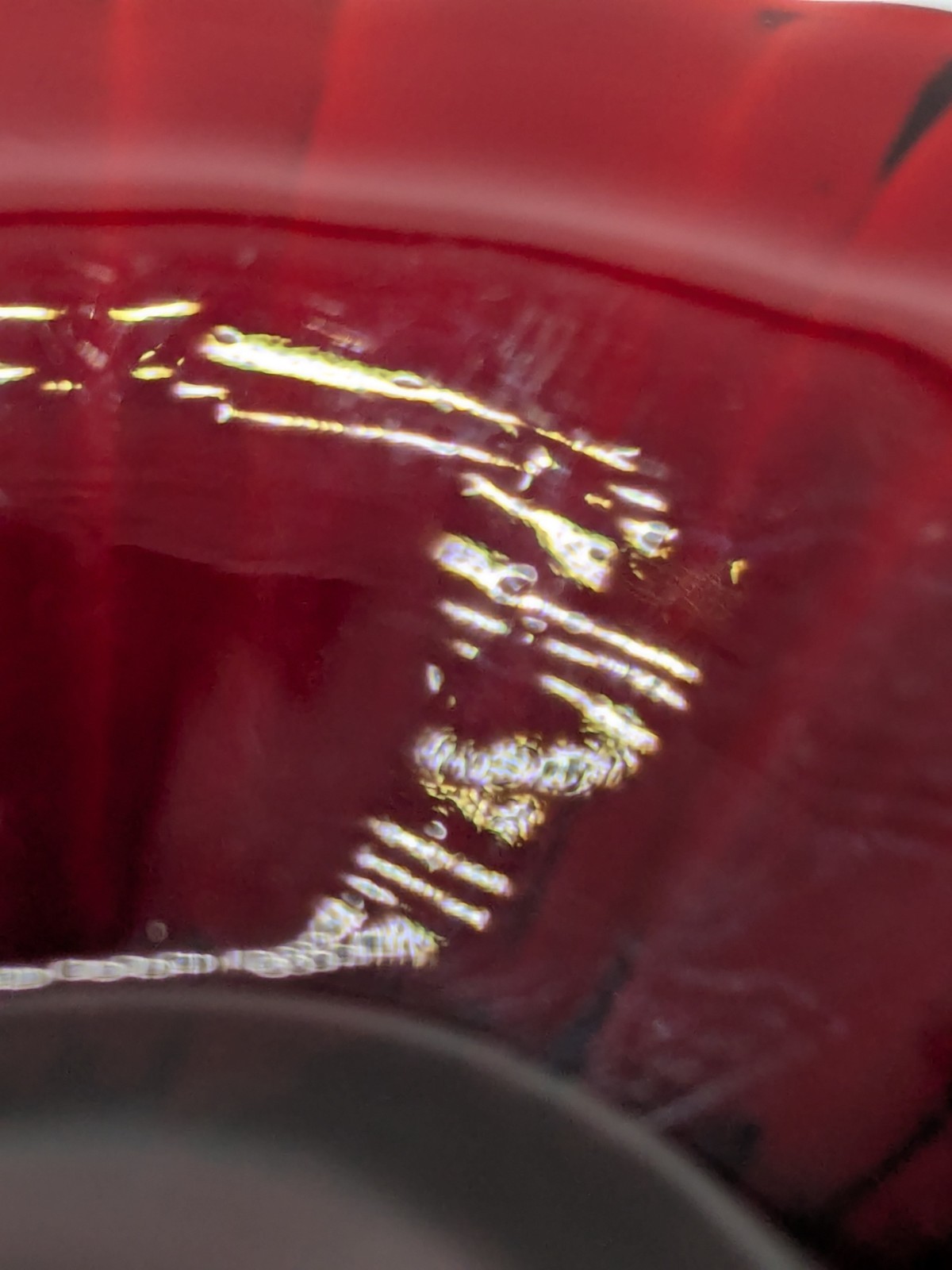 Vintage Serving Plate Ruby Red Depression Glass 8”Gorgeous Glass Art