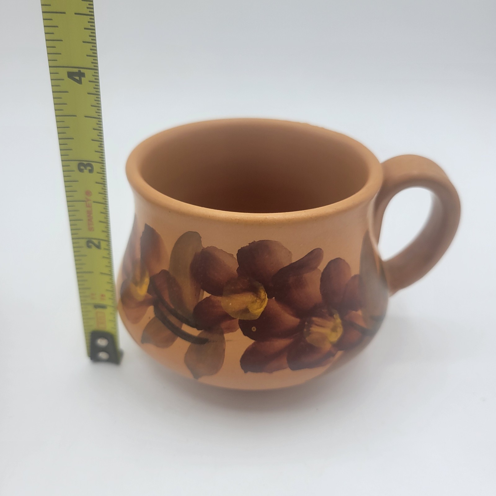 Ceramic Hand-Painted Hand Made Earthenware Cup & Saucer Unique