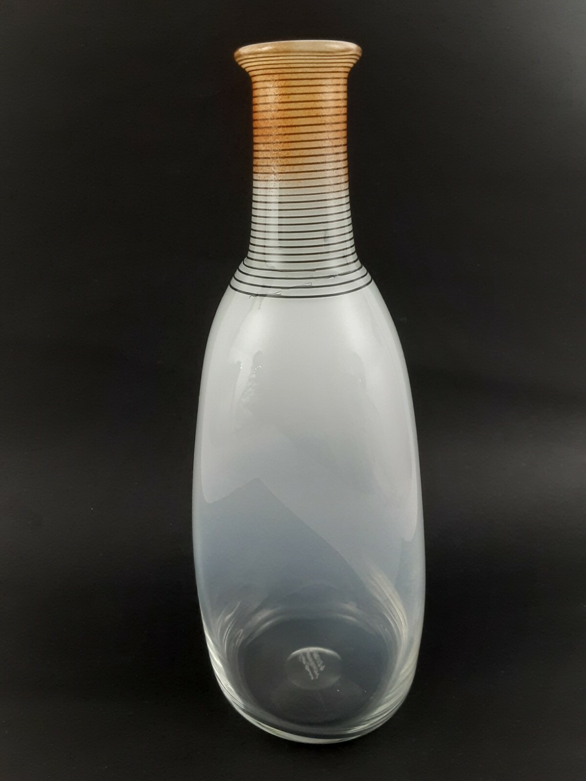 Kosta Boda Bertil Vallien “SPIRIT” Series Bottle Vase Pinched Sides – 12″ x 4″