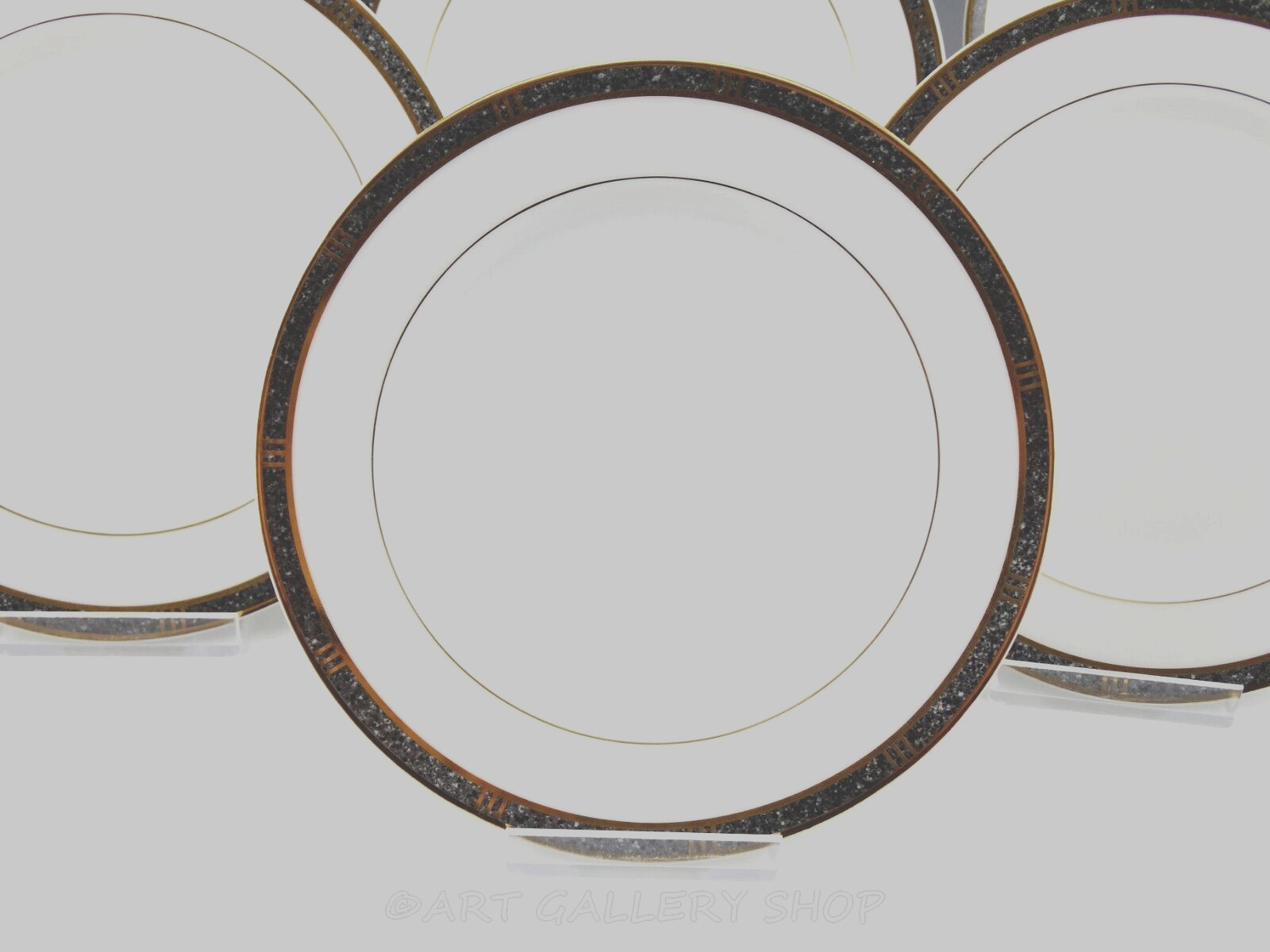 Bernardaud Limoges ANTINEA ANTHRACITE 6-1/2″ BREAD & BUTTER PLATES Set 6 Unused