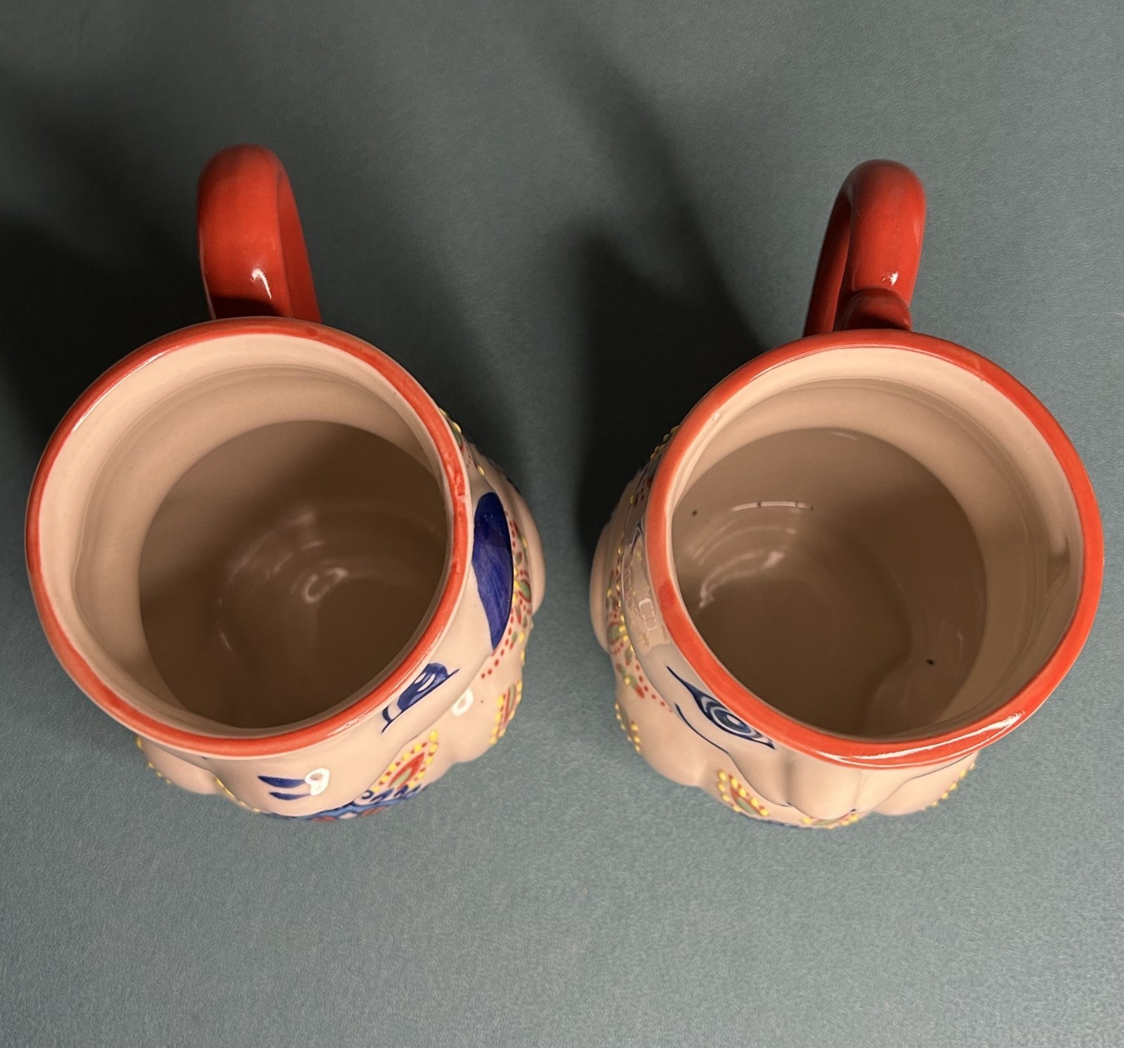Anthropologie Yokohama Hand Painted Dog Cat Coffee Tea Mugs Cups
