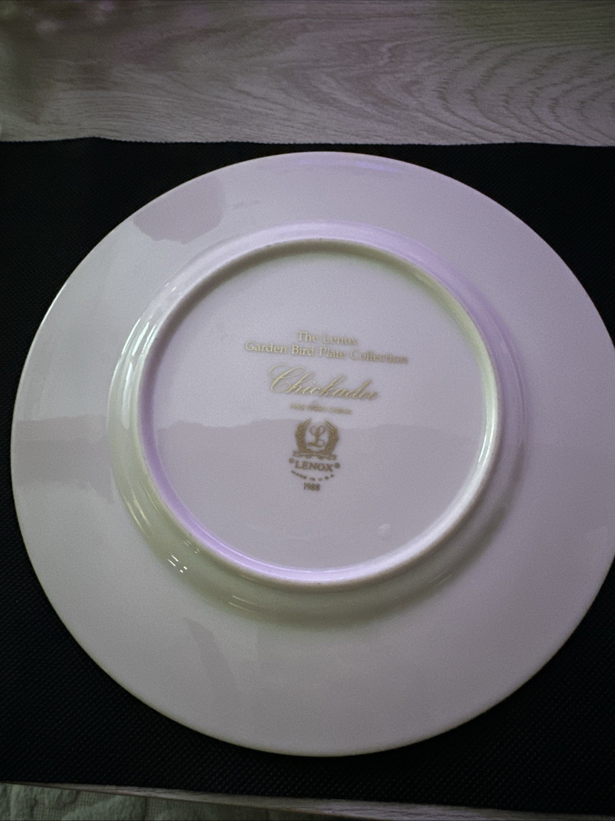 Vintage LENOX Chickadee Plate Cream Garden Bird Collection Fine China 1988 USA