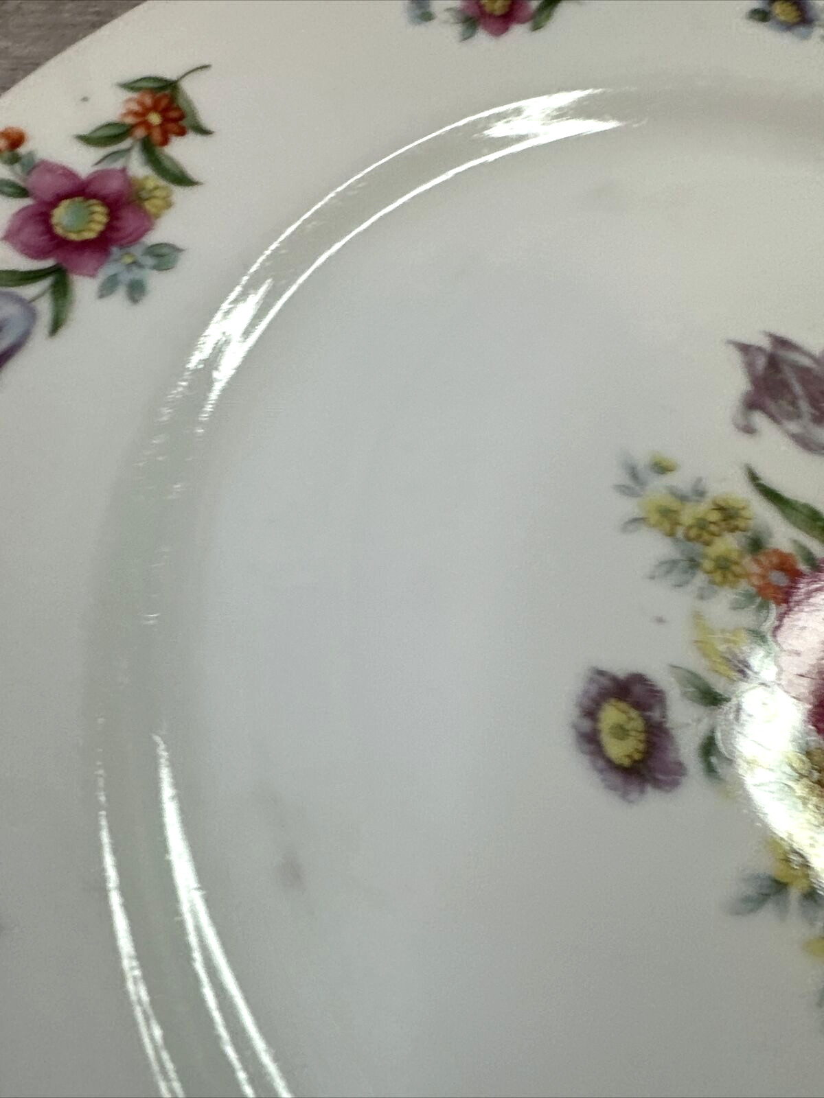 VTG Silver China Floral Design Made In Occupied Japan 10” Dinner Plate